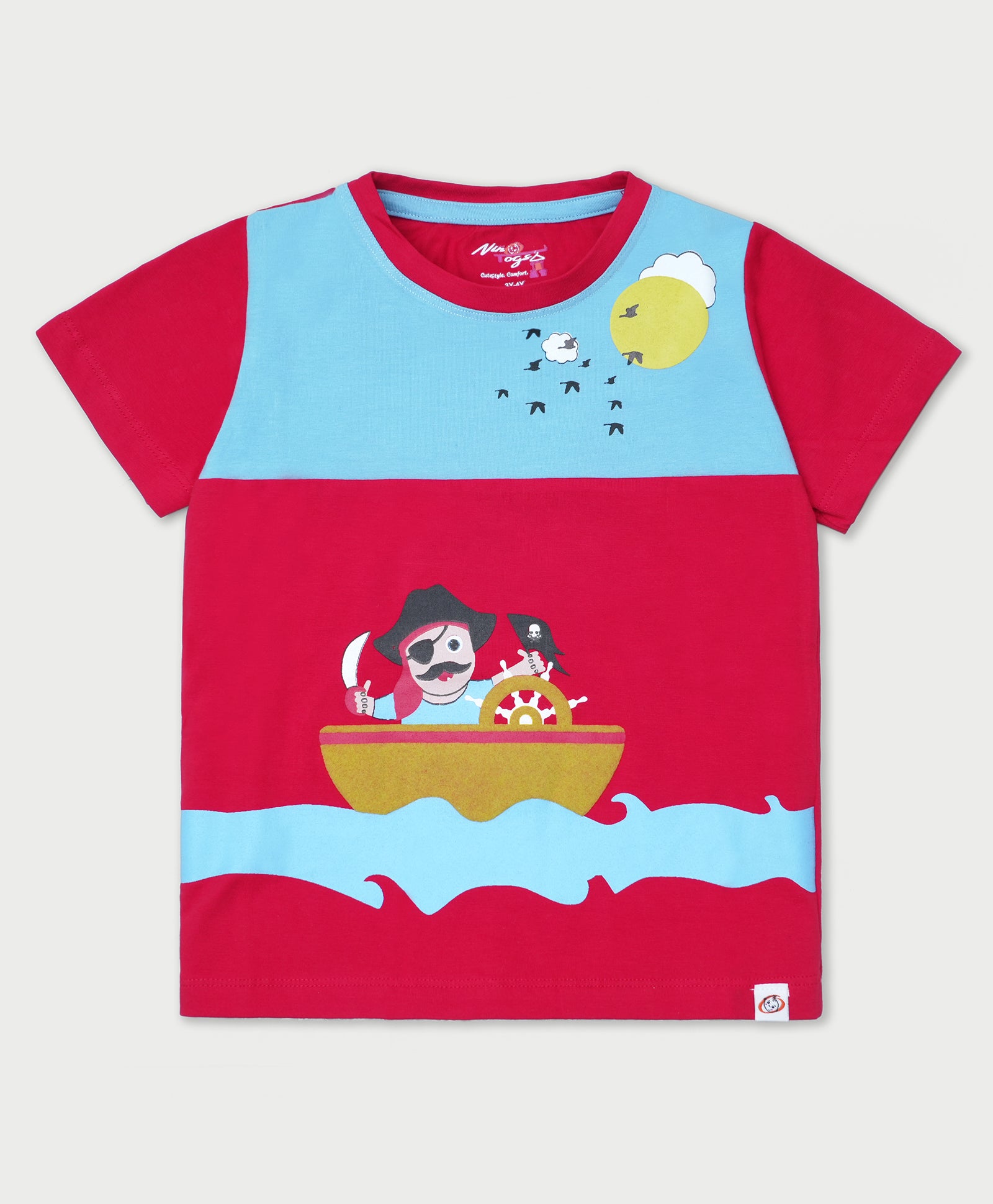 Cotton Pirate Printed Half Sleeves Tee
