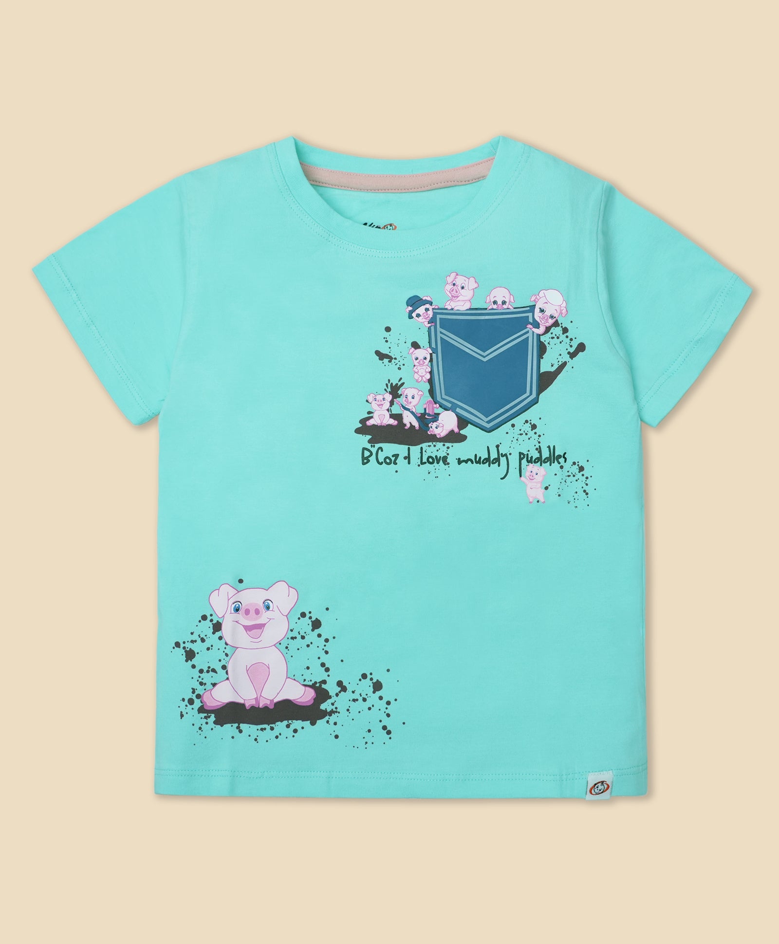 Cotton Pigs Pocket Printed Half Sleeves Tee