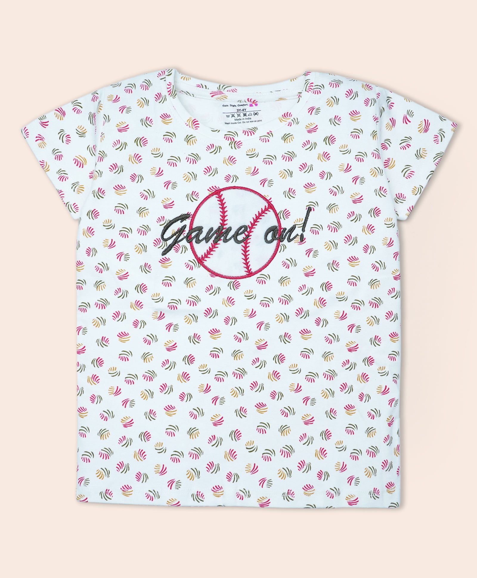 Cotton Embroidered & Printed Half Sleeves Tee