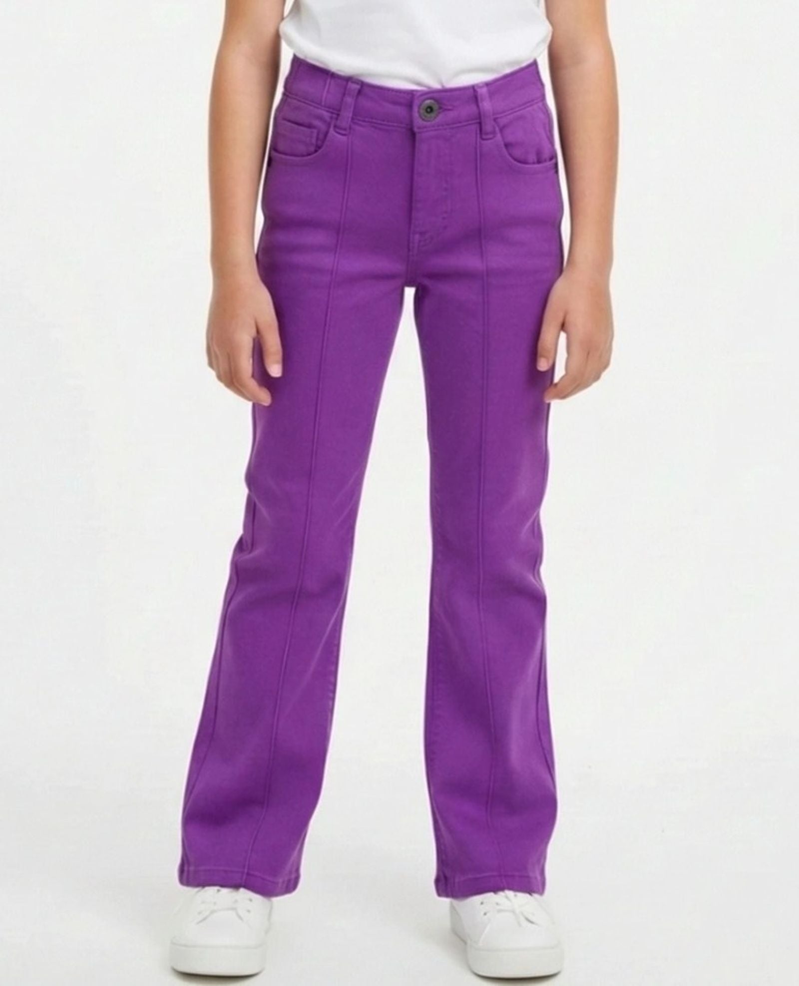 Cotton Denim Comfort Straight Fit Stretchable Jeans - Lilac