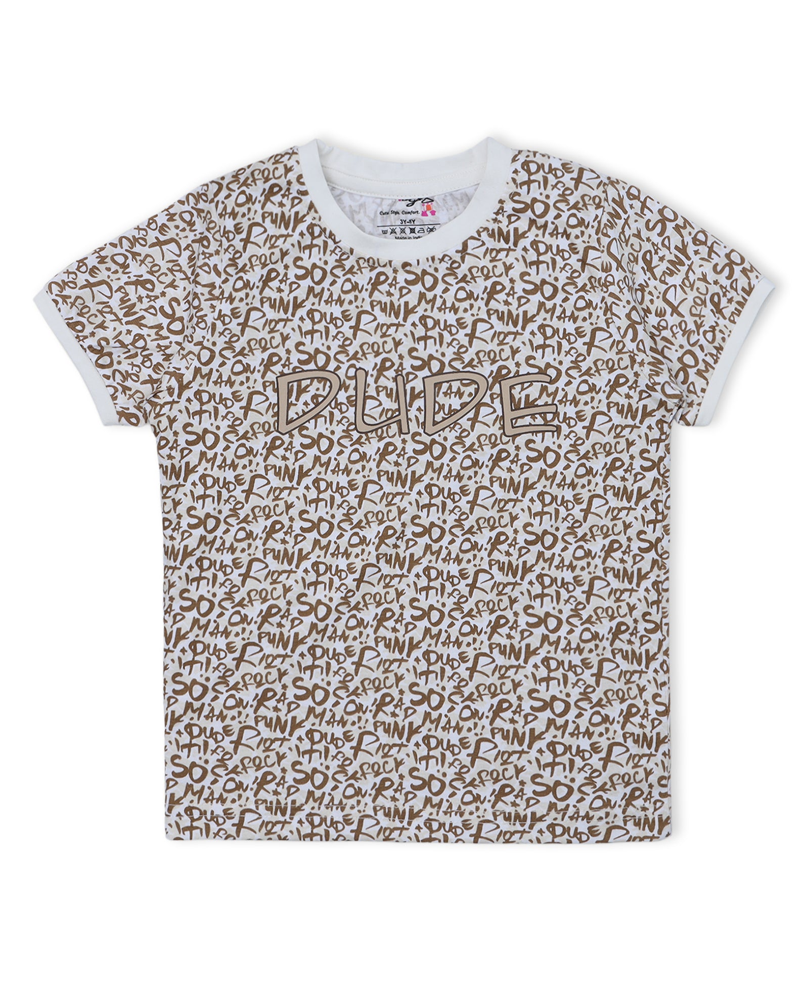 Pack of 2 Cotton Printed Half Sleeves Tees BB