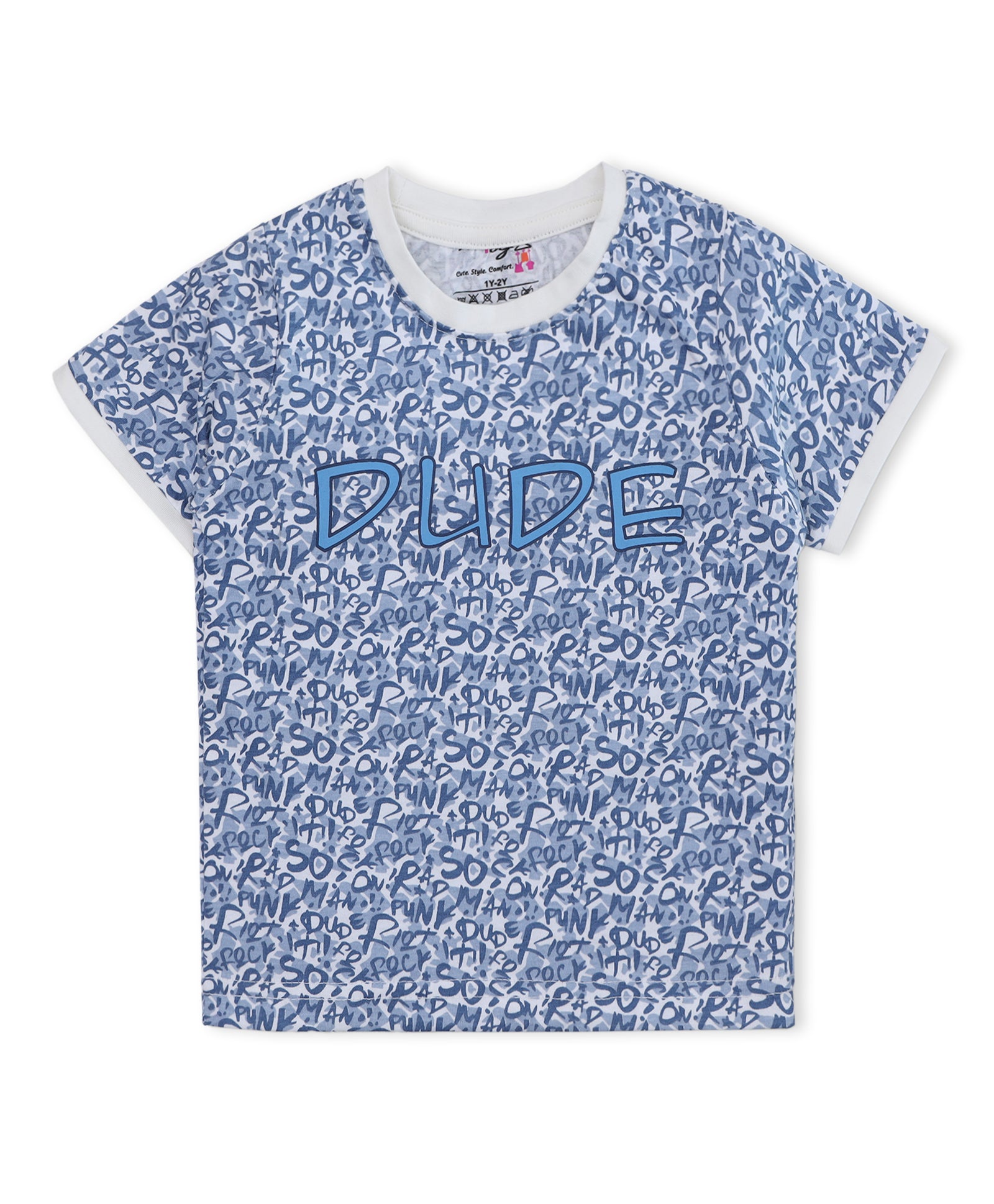 Pack of 2 Cotton Printed Half Sleeves Tees BG