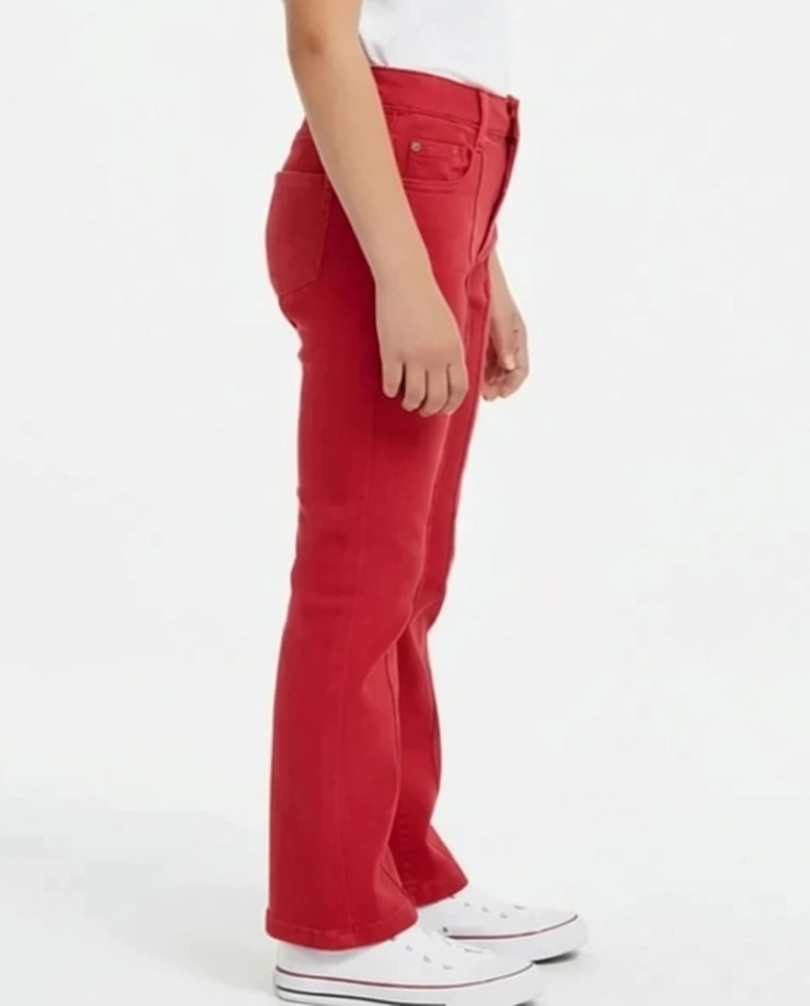 Cotton Denim Comfort Straight Fit Stretchable Jeans - Red