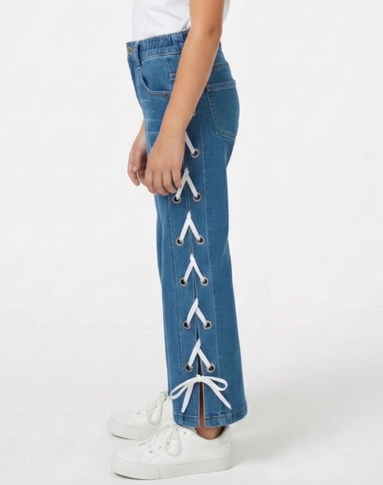 Cotton Denim Straight Fit Stretchable Jeans - Medium Blue