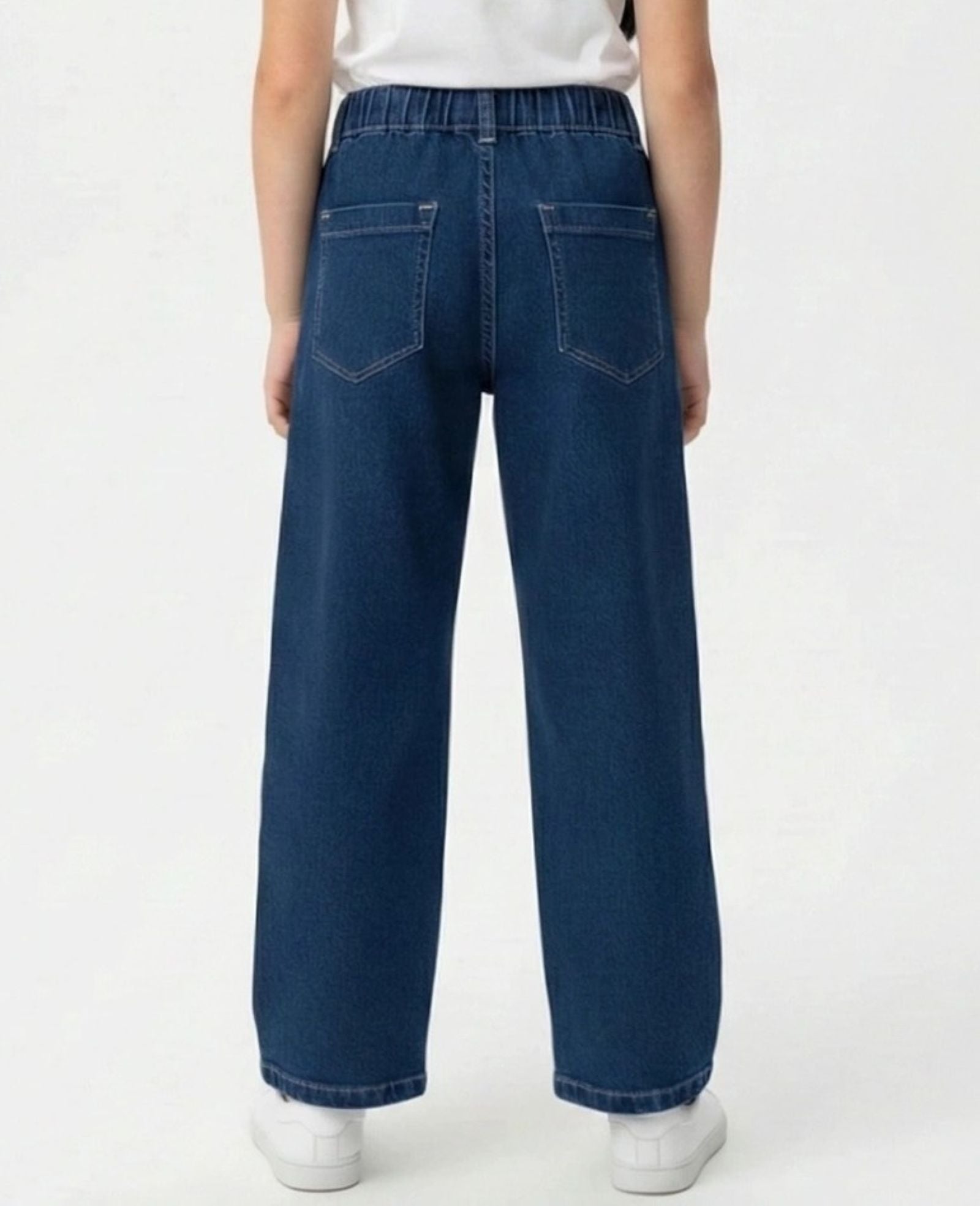 Cotton Denim Relaxed Fit Cargo Style Stretchable Jeans - Blue