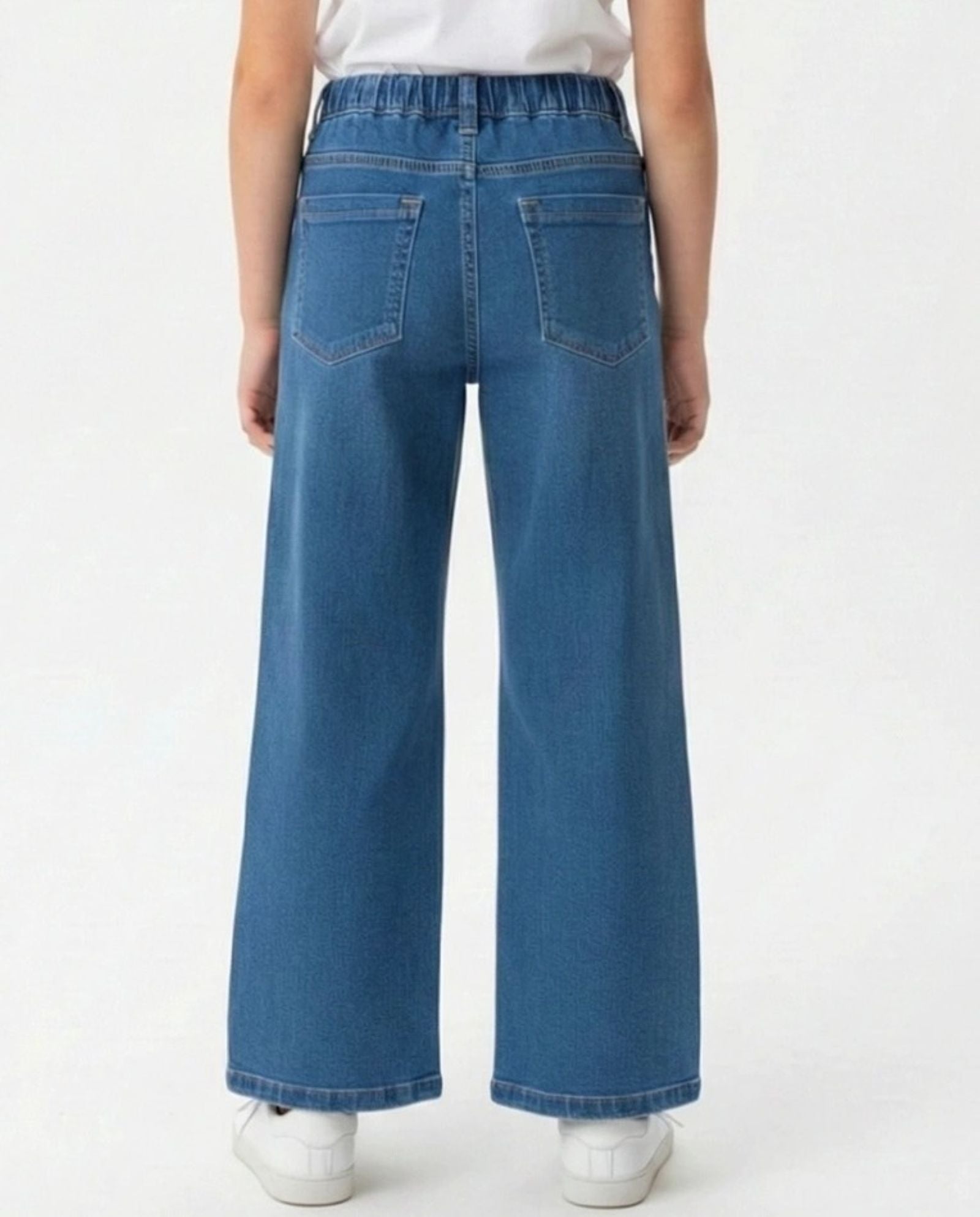 Cotton Denim Straight Fit Stretchable Jeans - Medium Blue