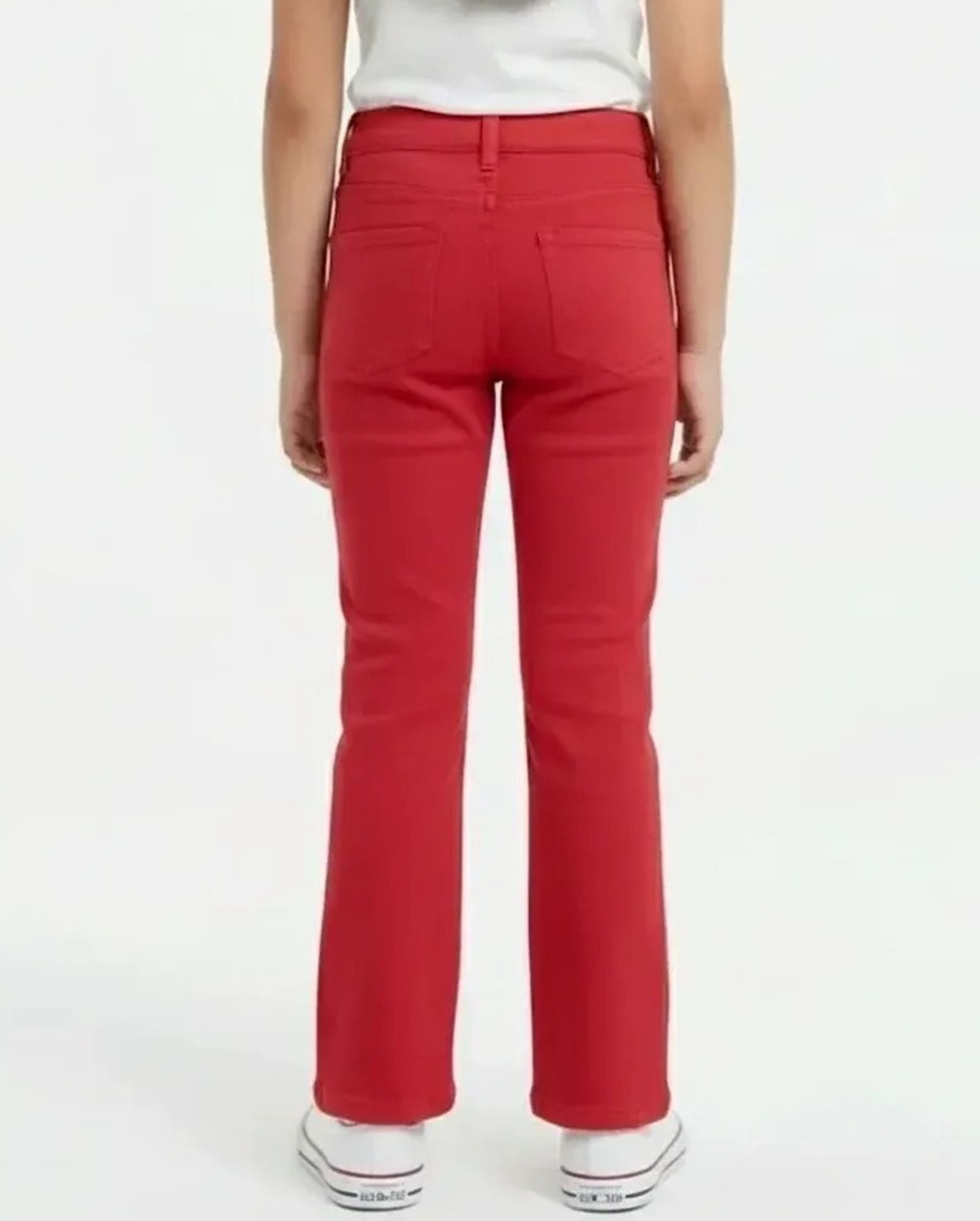 Cotton Denim Comfort Straight Fit Stretchable Jeans - Red