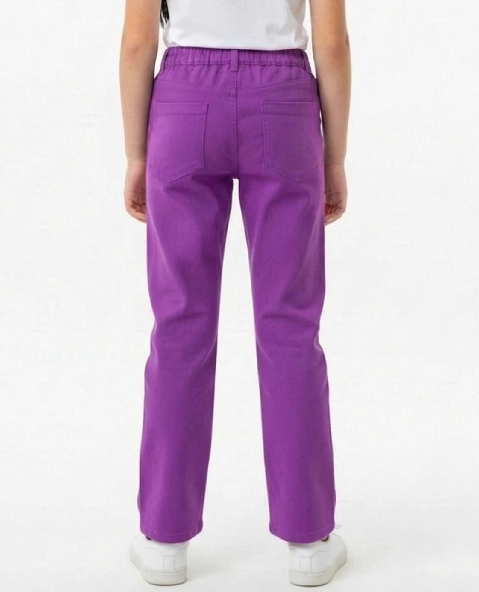 Cotton Denim Comfort Straight Fit Stretchable Jeans - Lilac