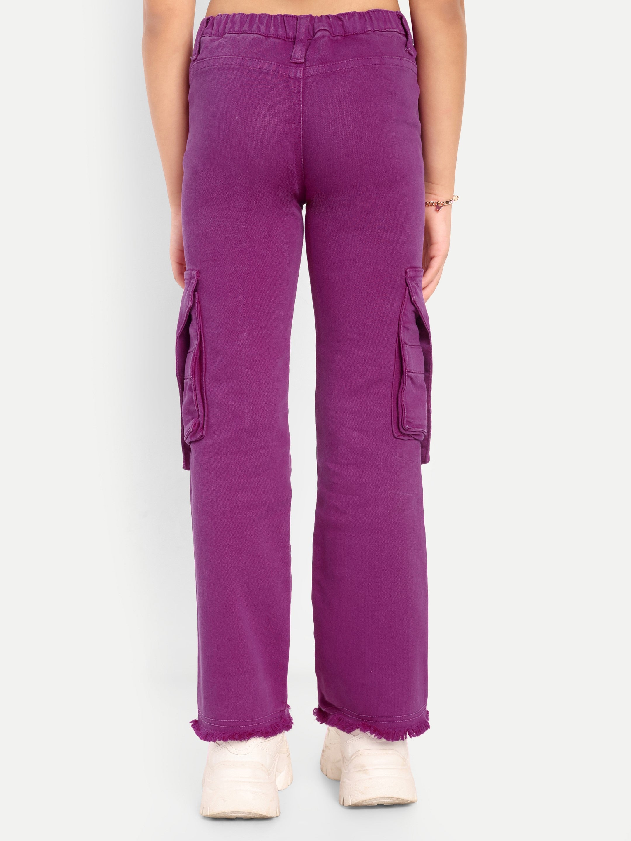 Stretchable Fancy Color Jeans with Side Pockets