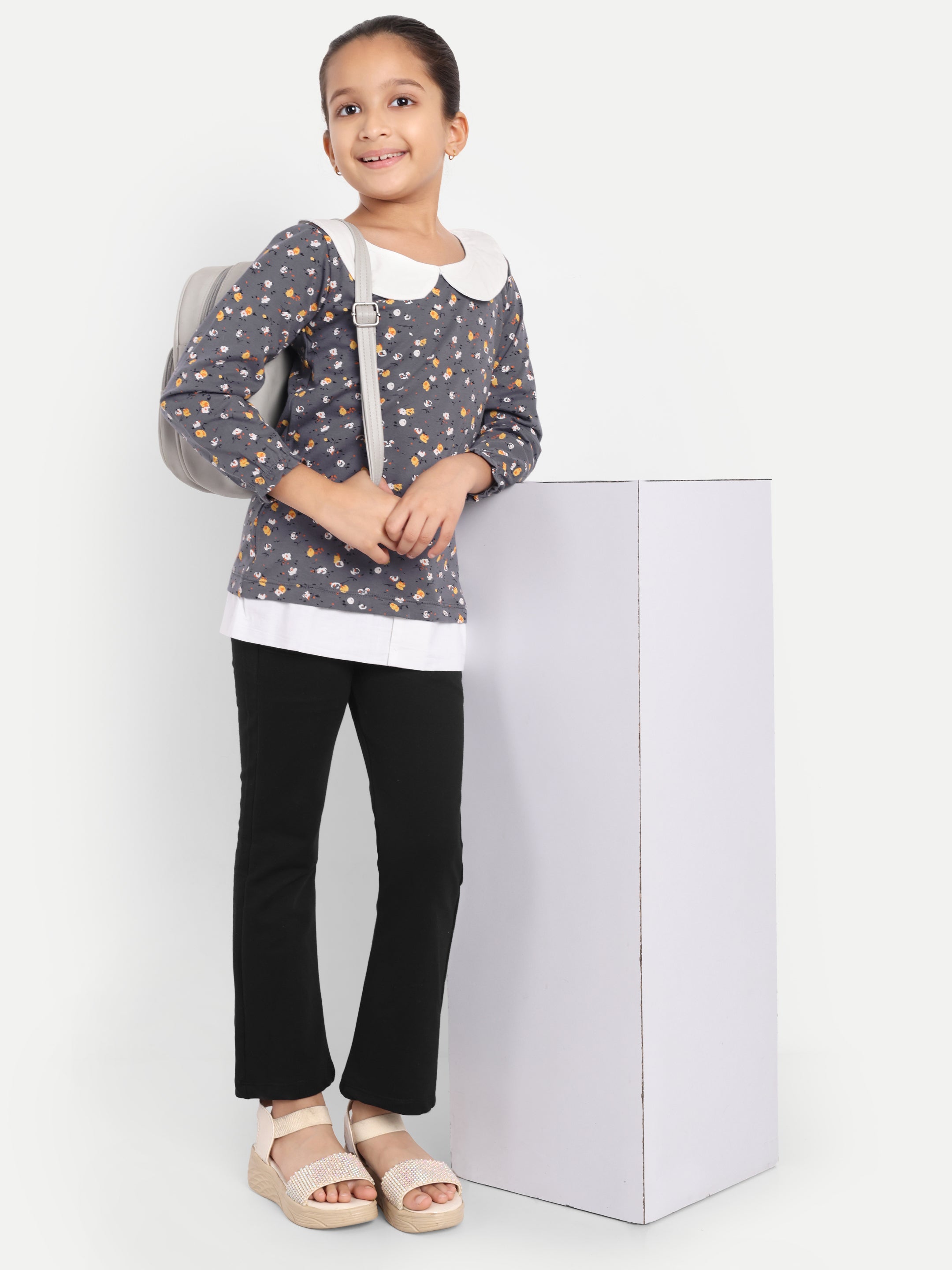 Cotton Knit Full Sleeves Floral Printed Fancy Color Top and Lounge Pant