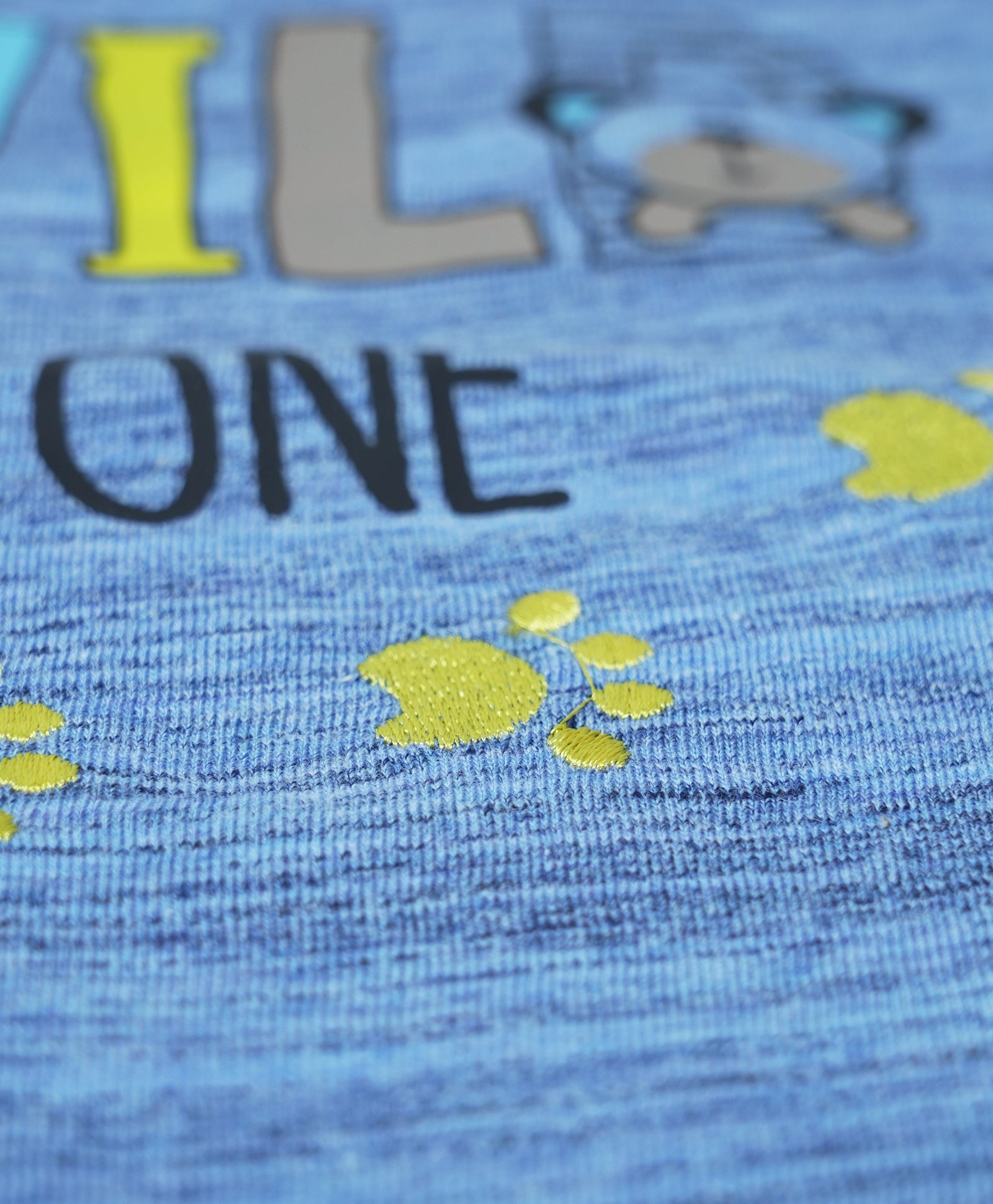 Cotton Knit Lycra Half Sleeves Wild One Printed Tee and Shorts Set - SkyBlue & Navy