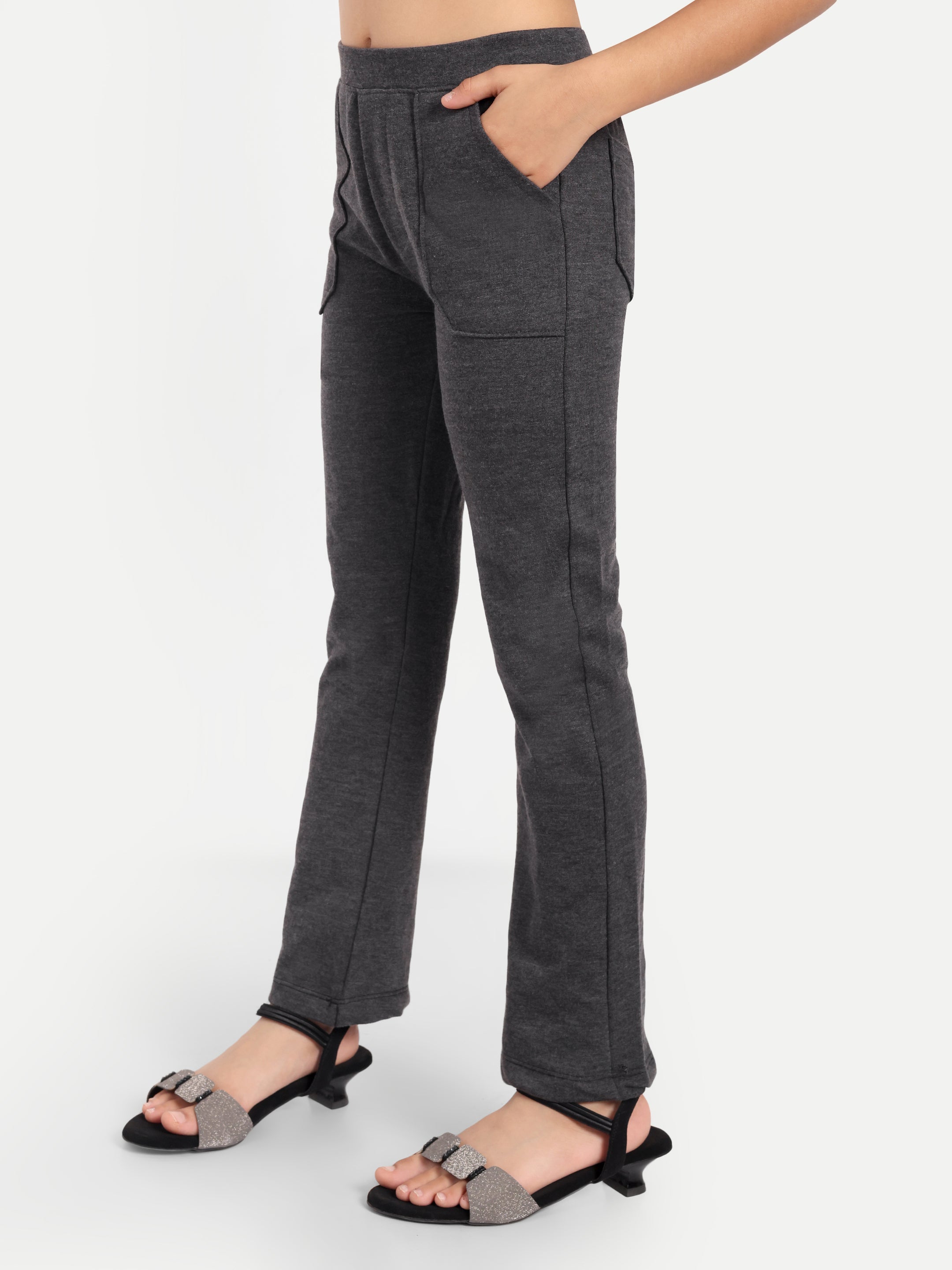 Cotton Knit Full Sleeves Polka Printed Top with Frills and Lounge Pant