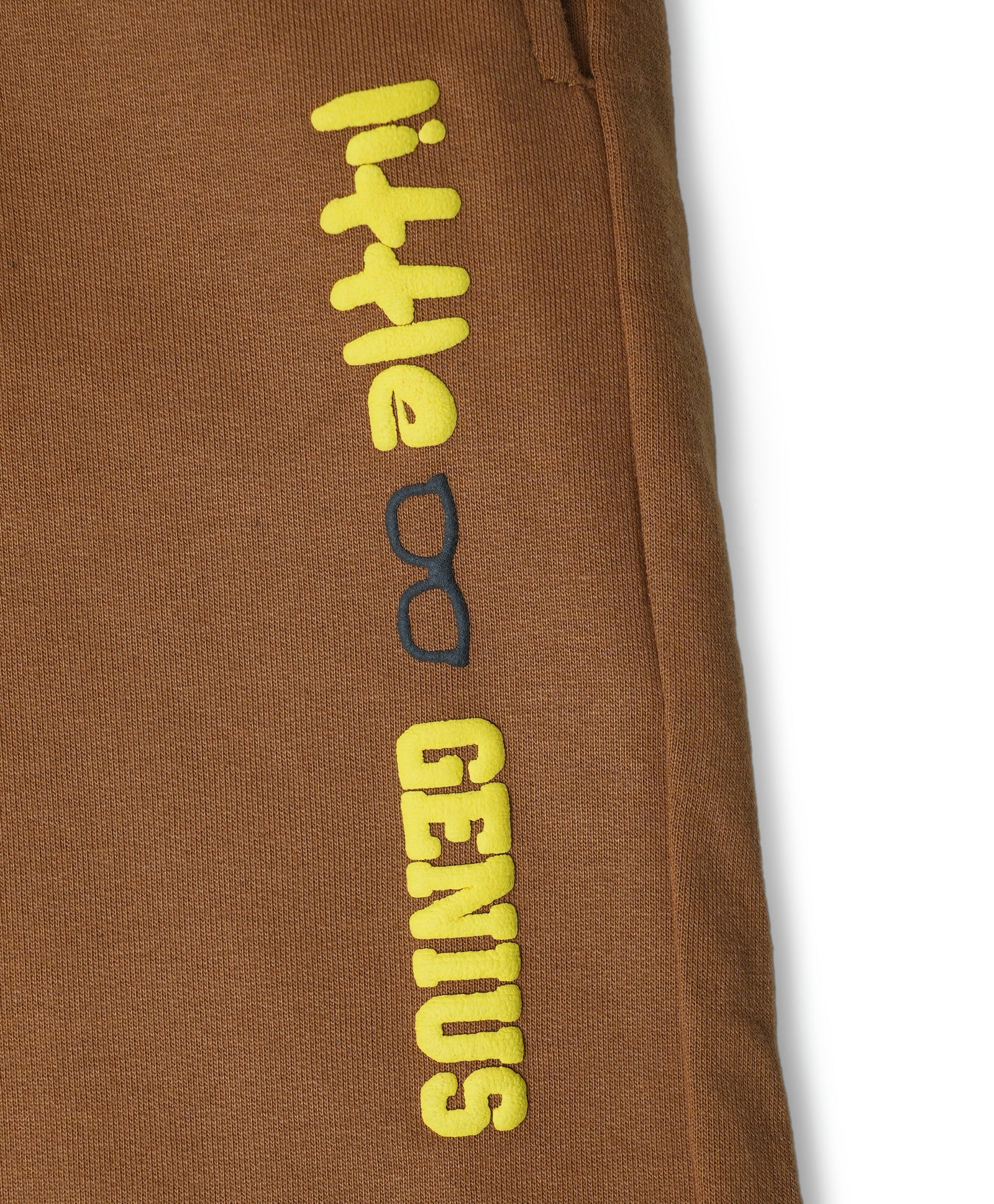 Cotton Looper Full Length Little Genius Printed Joggers - Brown