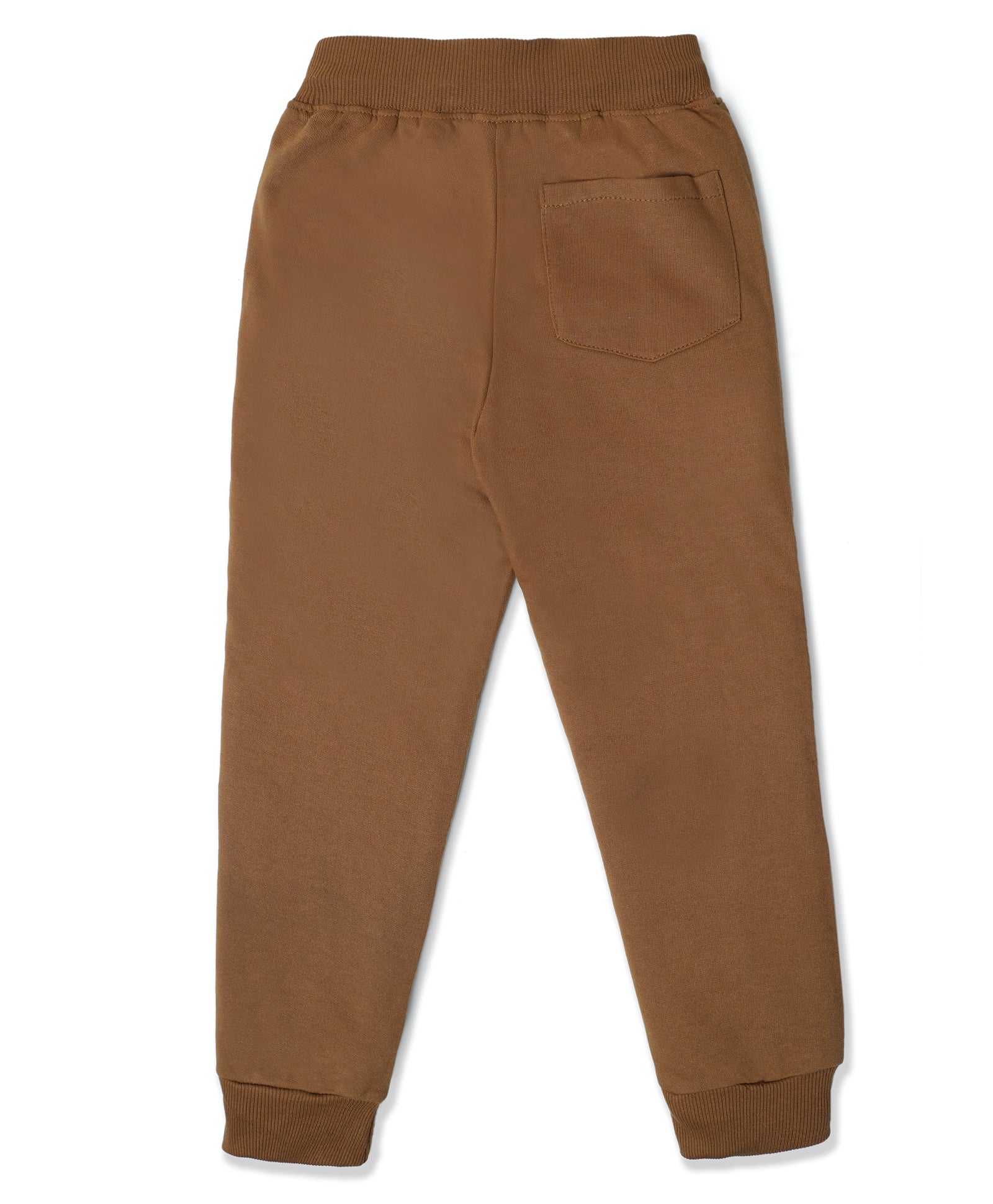 Cotton Looper Full Length Little Genius Printed Joggers - Brown