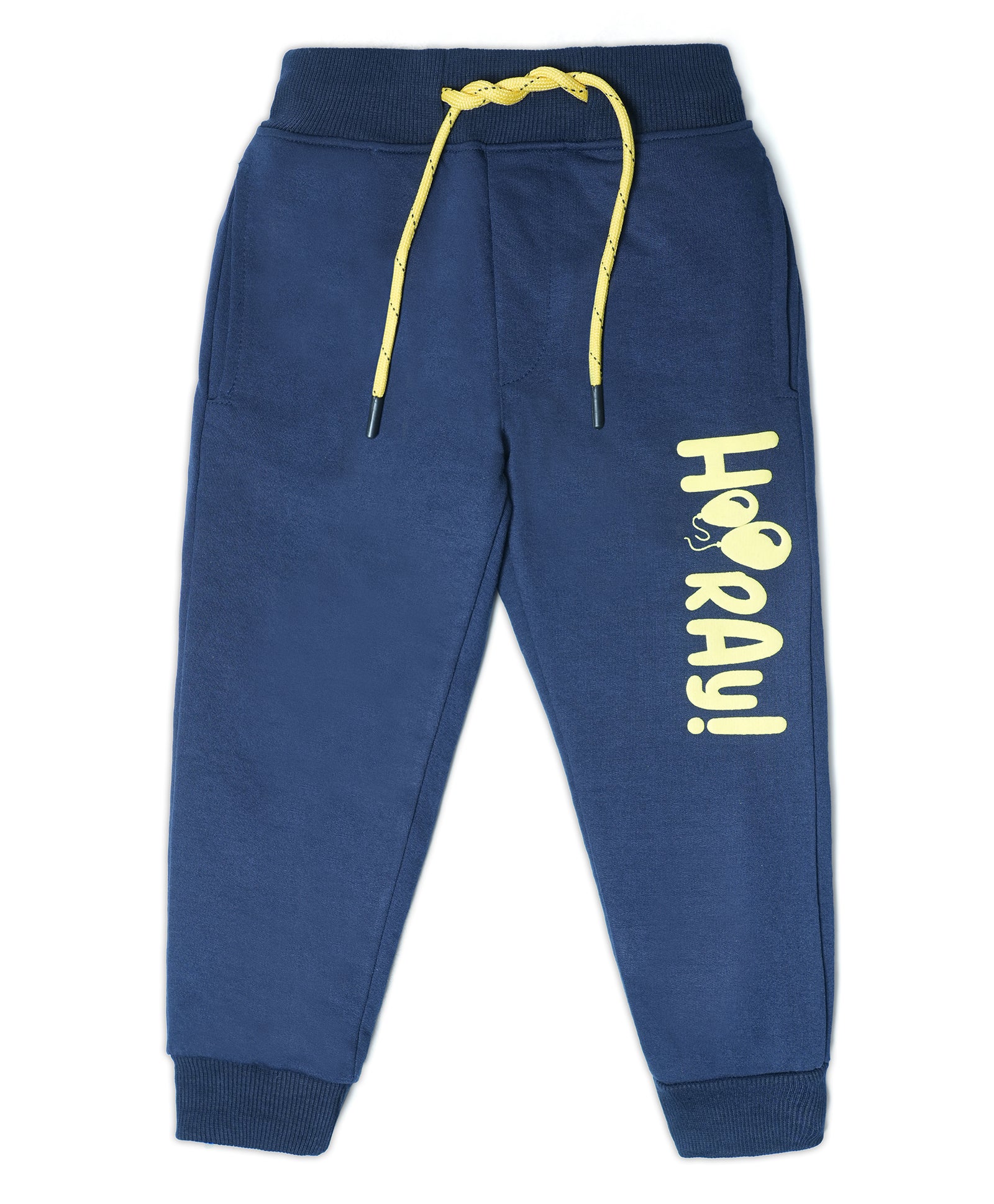 Cotton Looper Full Length Baby Hooray Printed Joggers - Navy YW