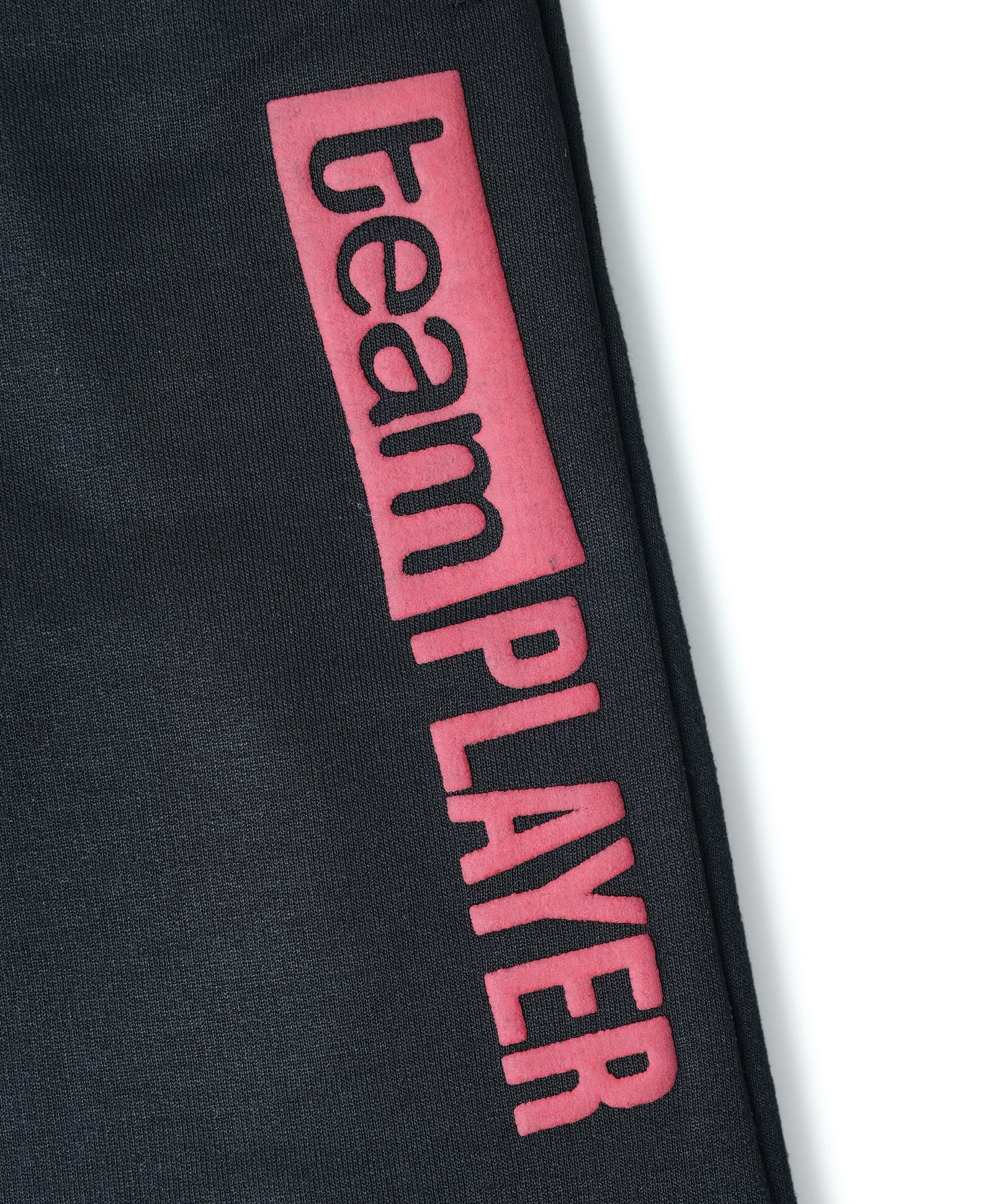 Cotton Looper Full Length Team Player Printed Joggers - Black RD