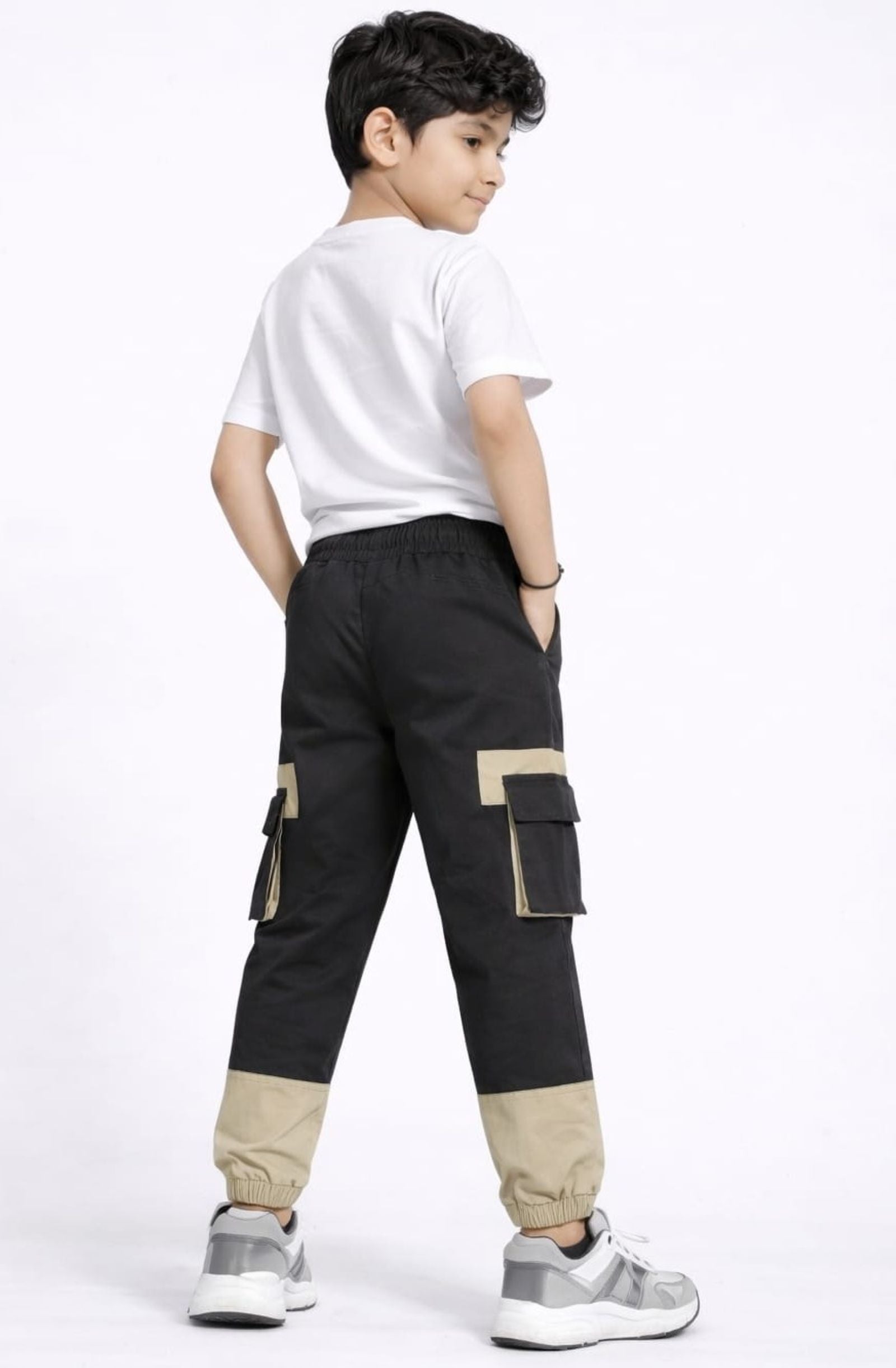 Cotton Woven Cargo Pants with Fancy Box Pockets - Coffee