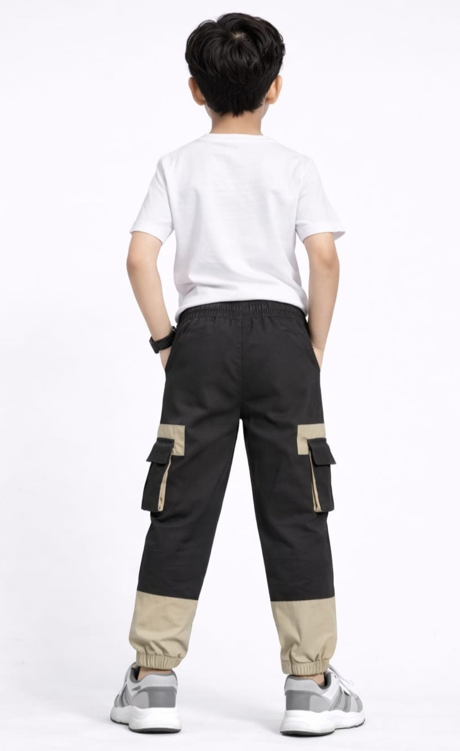 Cotton Woven Cargo Pants with Fancy Box Pockets - Coffee