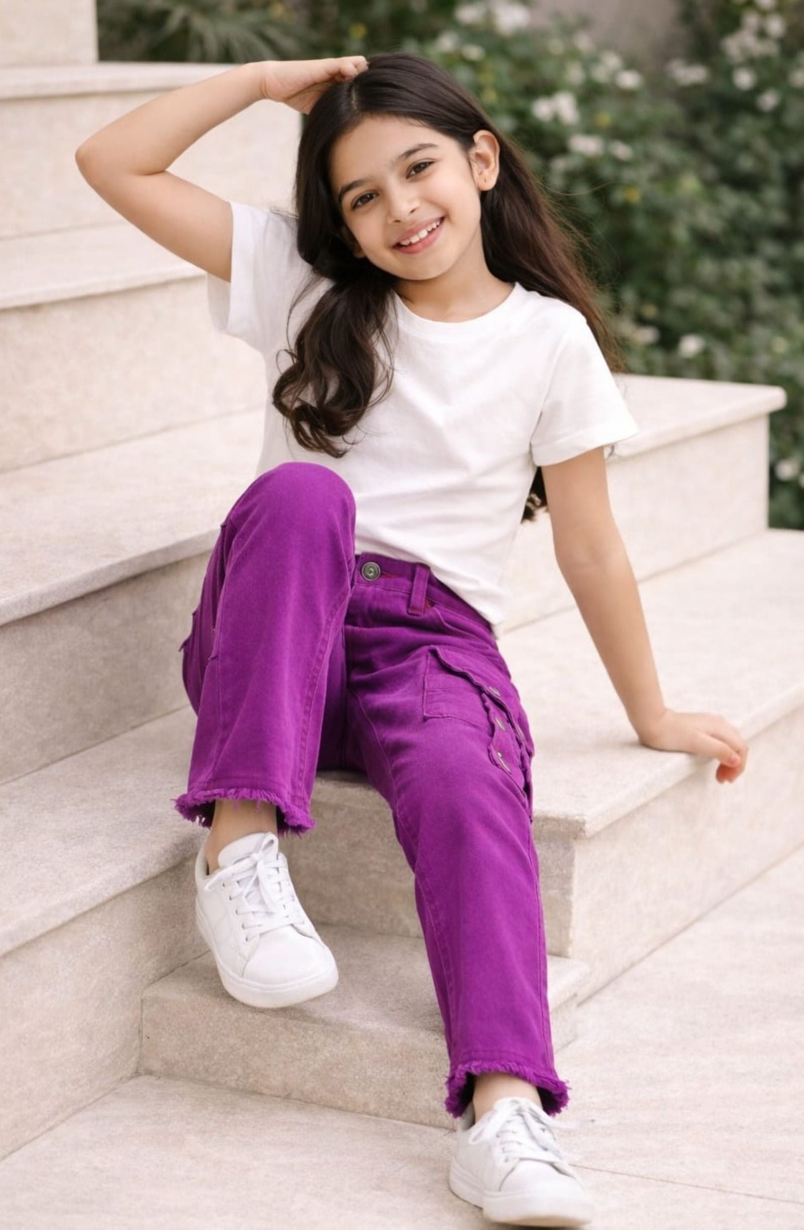 Stretchable Fancy Color Jeans with Side Pockets