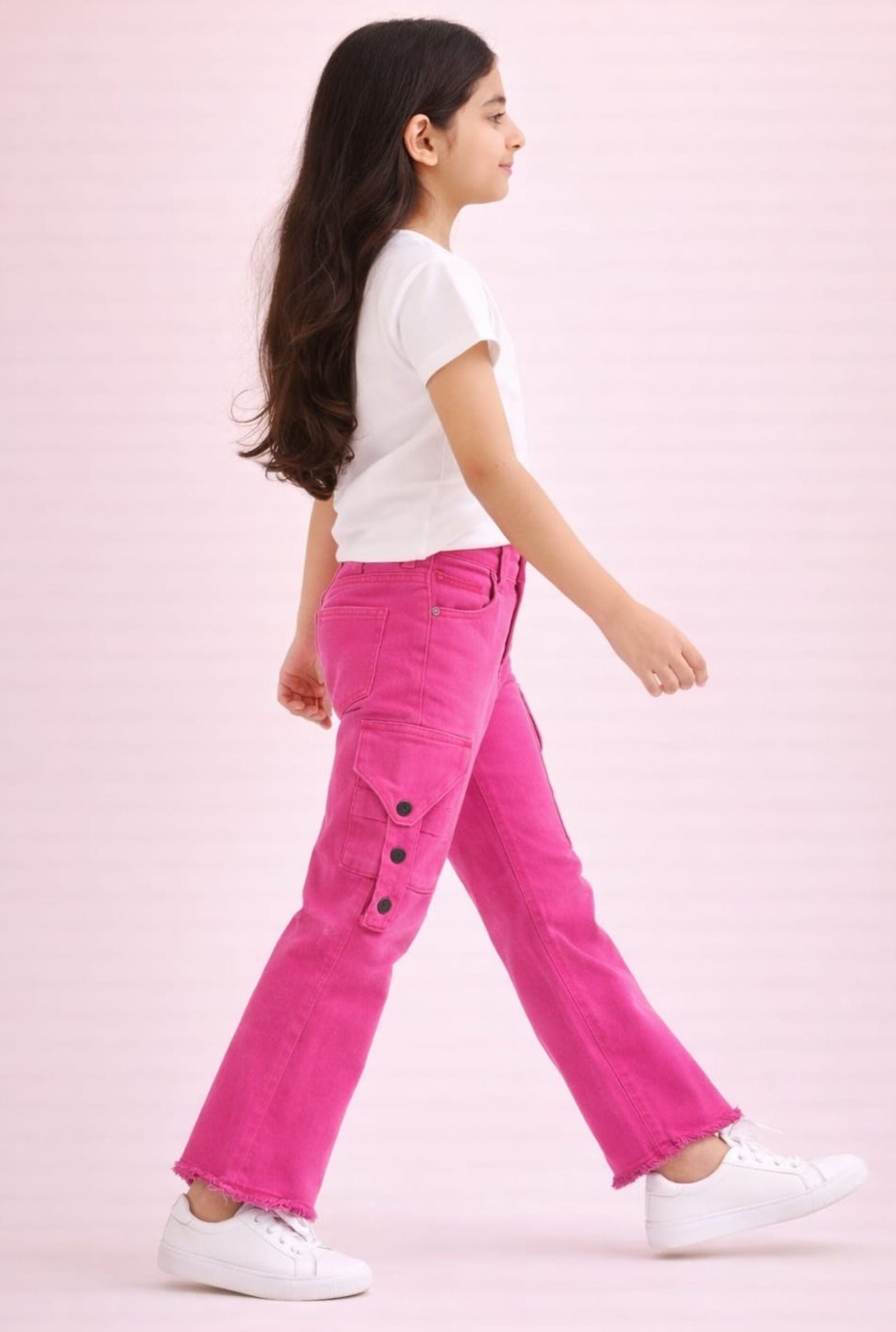 Stretchable Fancy Color Jeans with Side Box Pockets