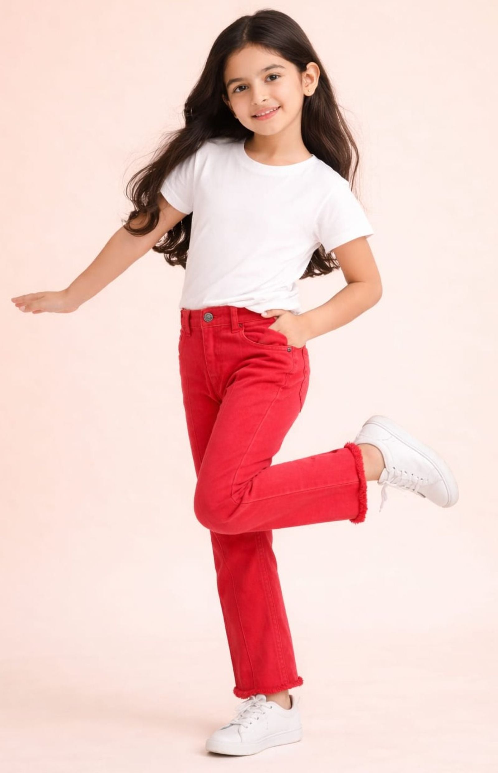 Stretchable Fancy Color Jeans with Front Tux