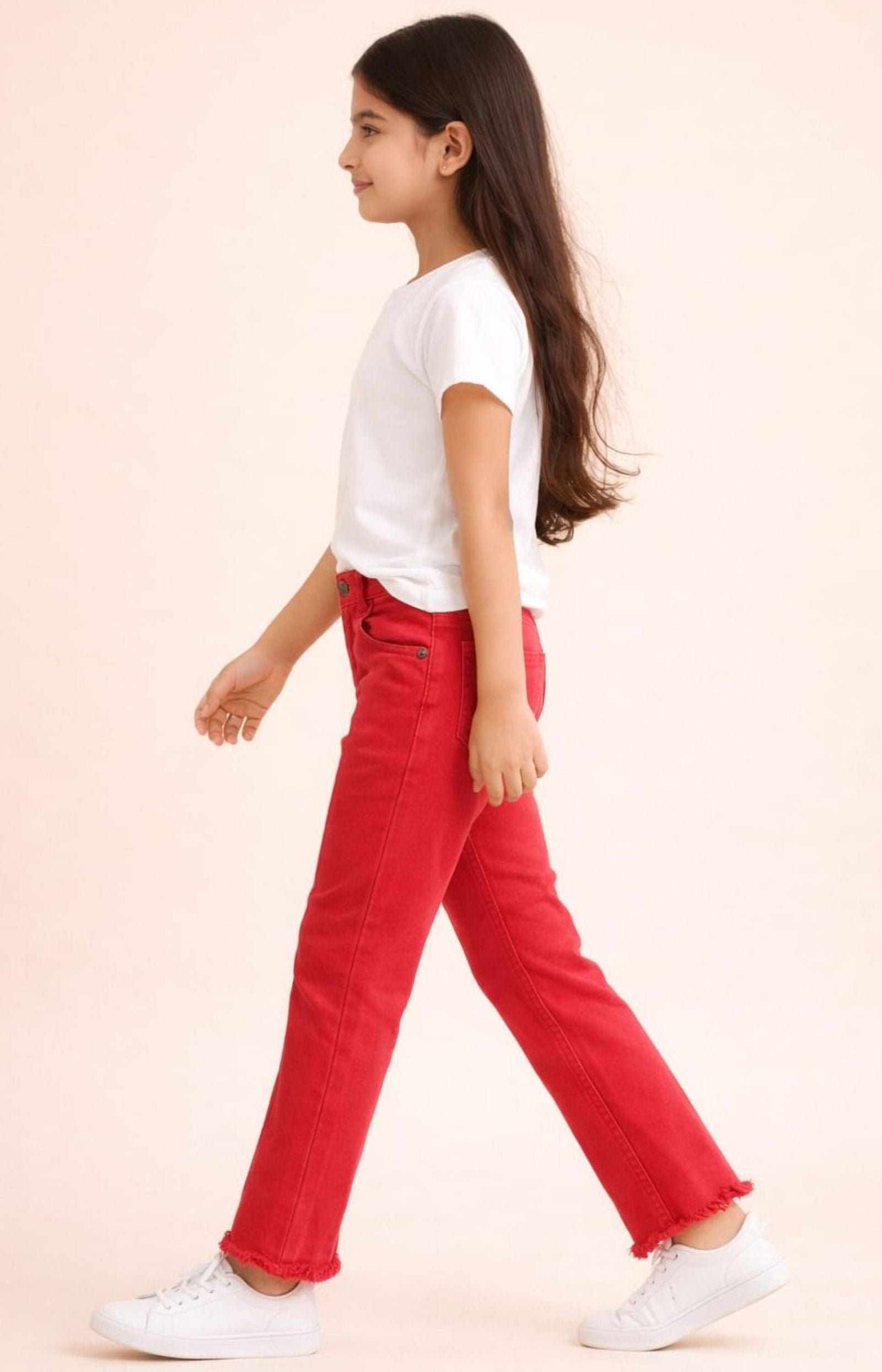Stretchable Fancy Color Jeans with Front Tux