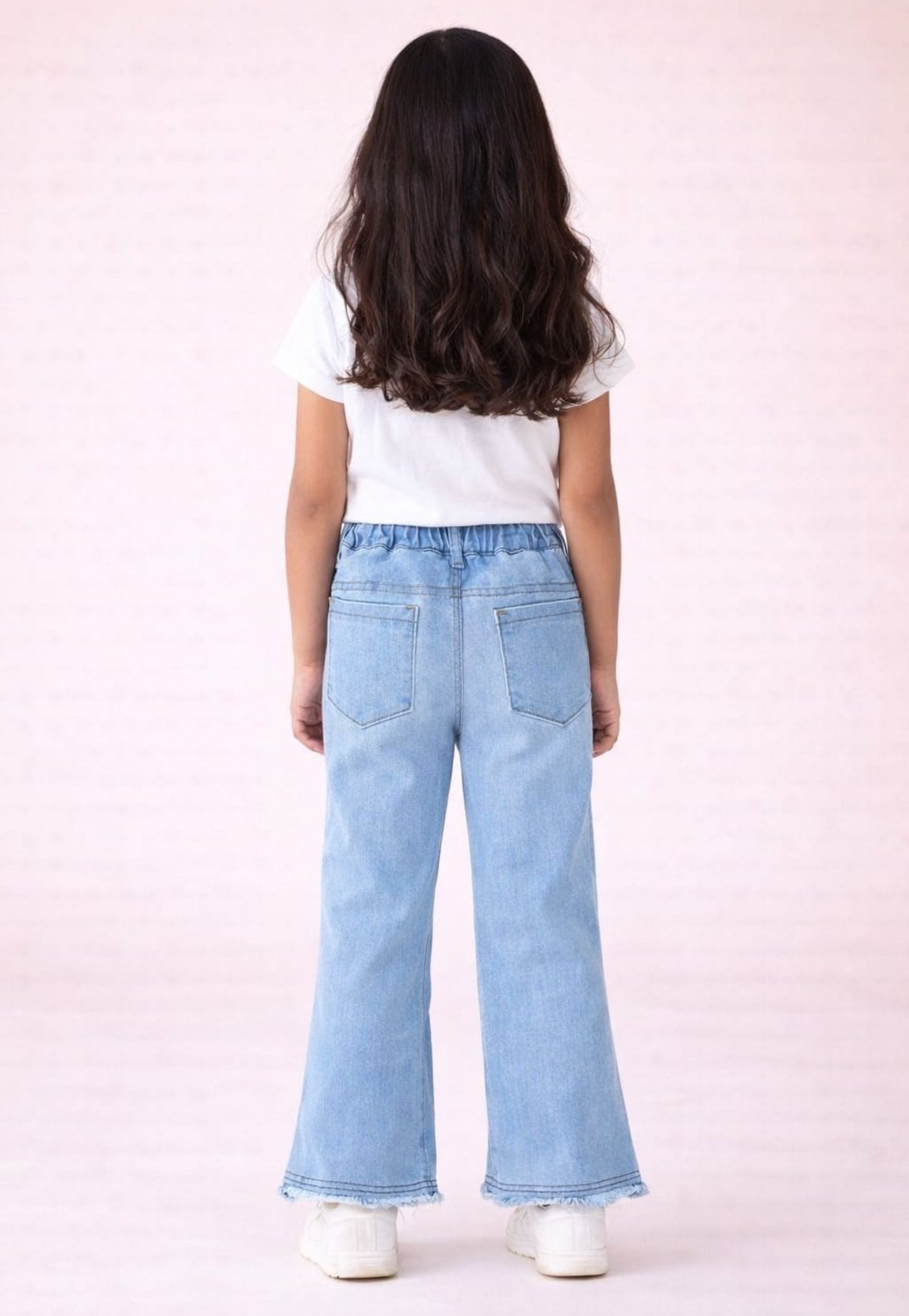 Stretchable Flared Jeans with Rhinestone Stars