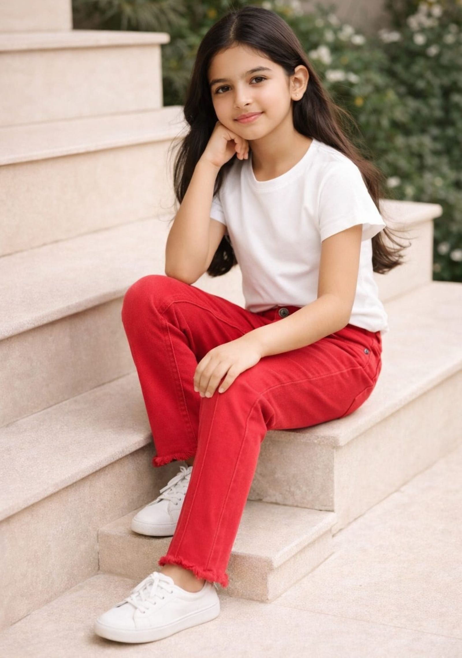 Stretchable Fancy Color Jeans with Front Tux