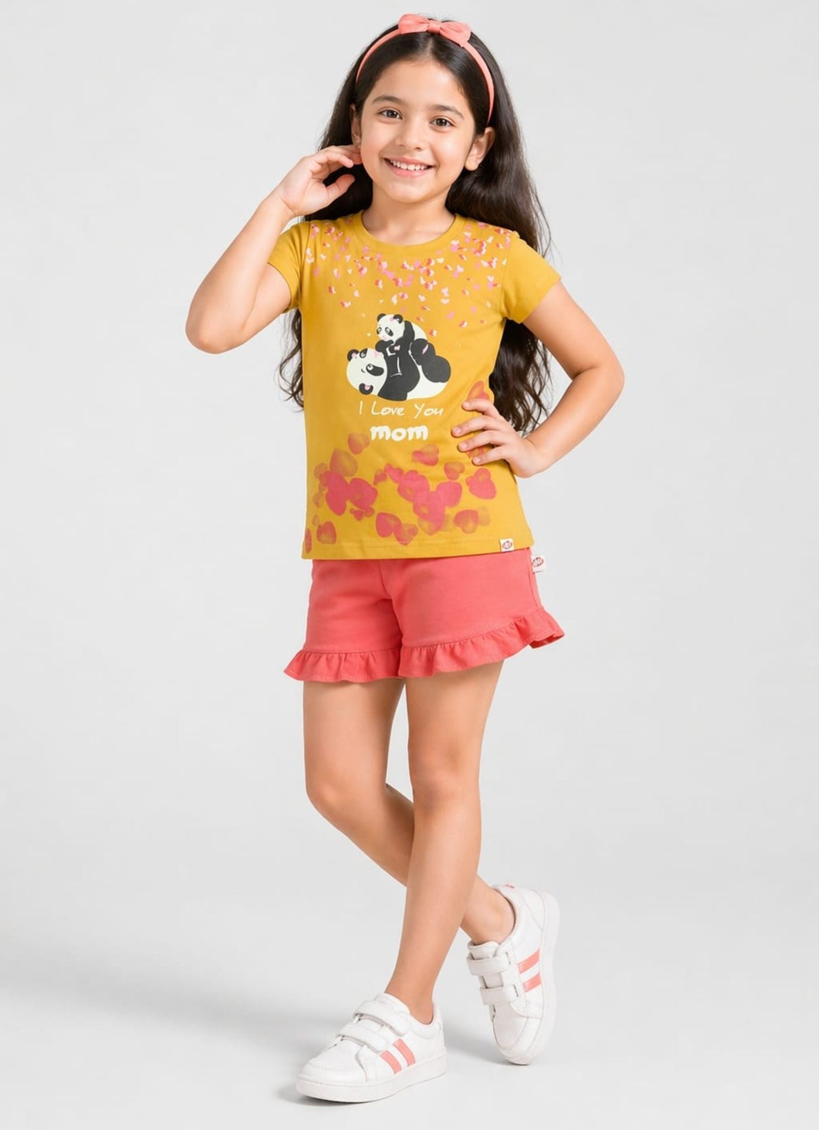 Girls Glow in Dark Printed Tee with Shorts