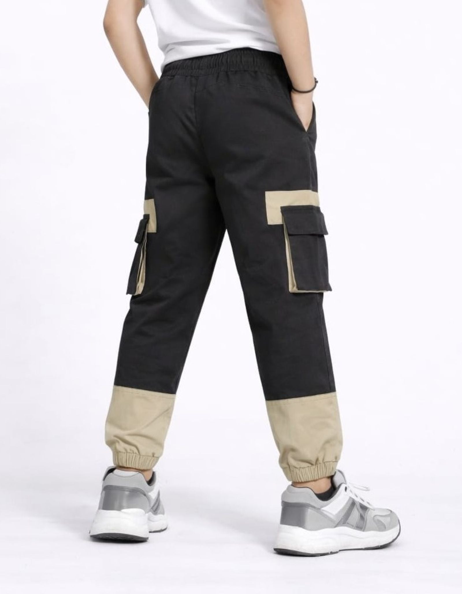 Cotton Woven Cargo Pants with Fancy Box Pockets - Coffee
