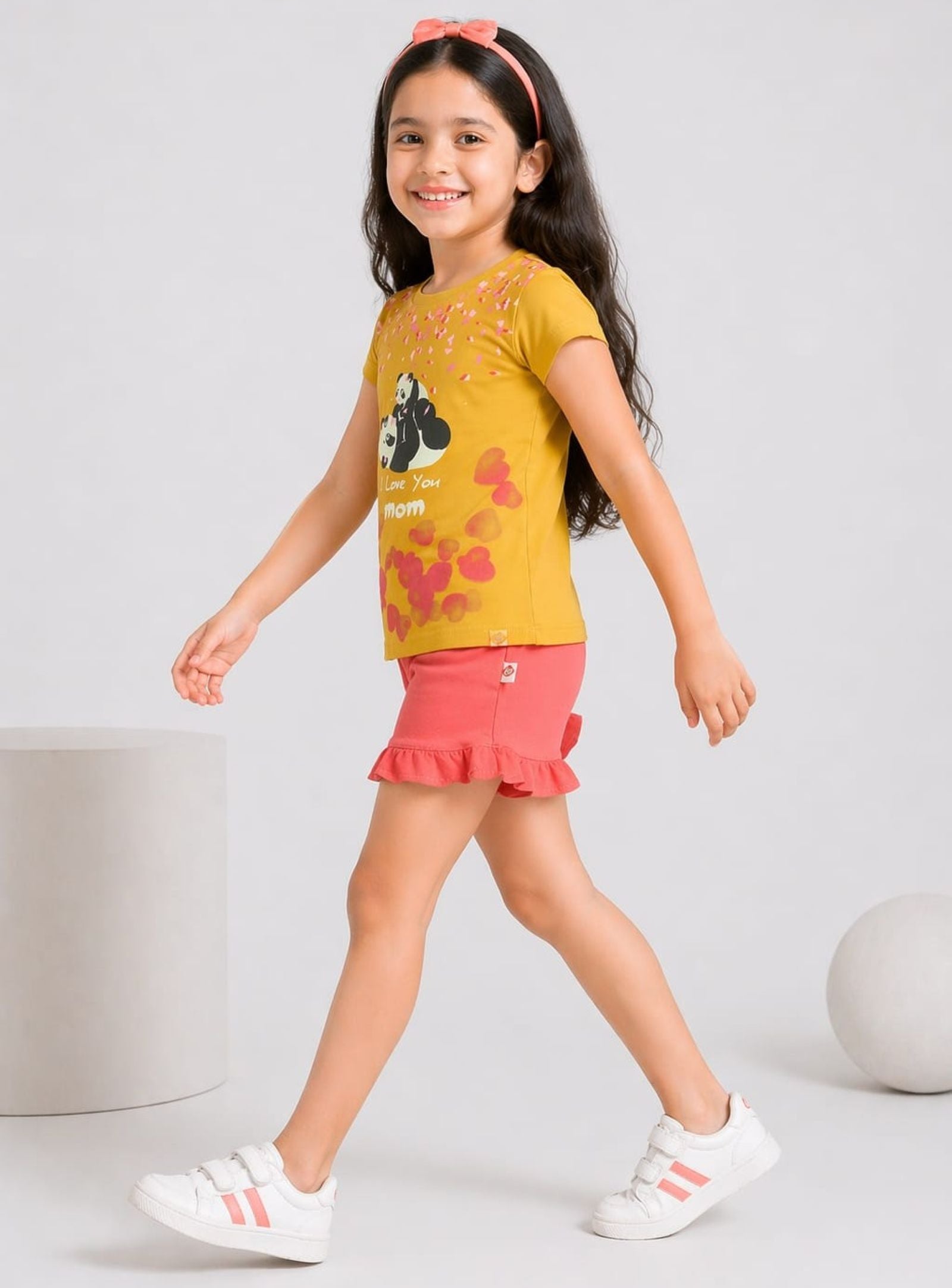 Girls Glow in Dark Printed Tee with Shorts
