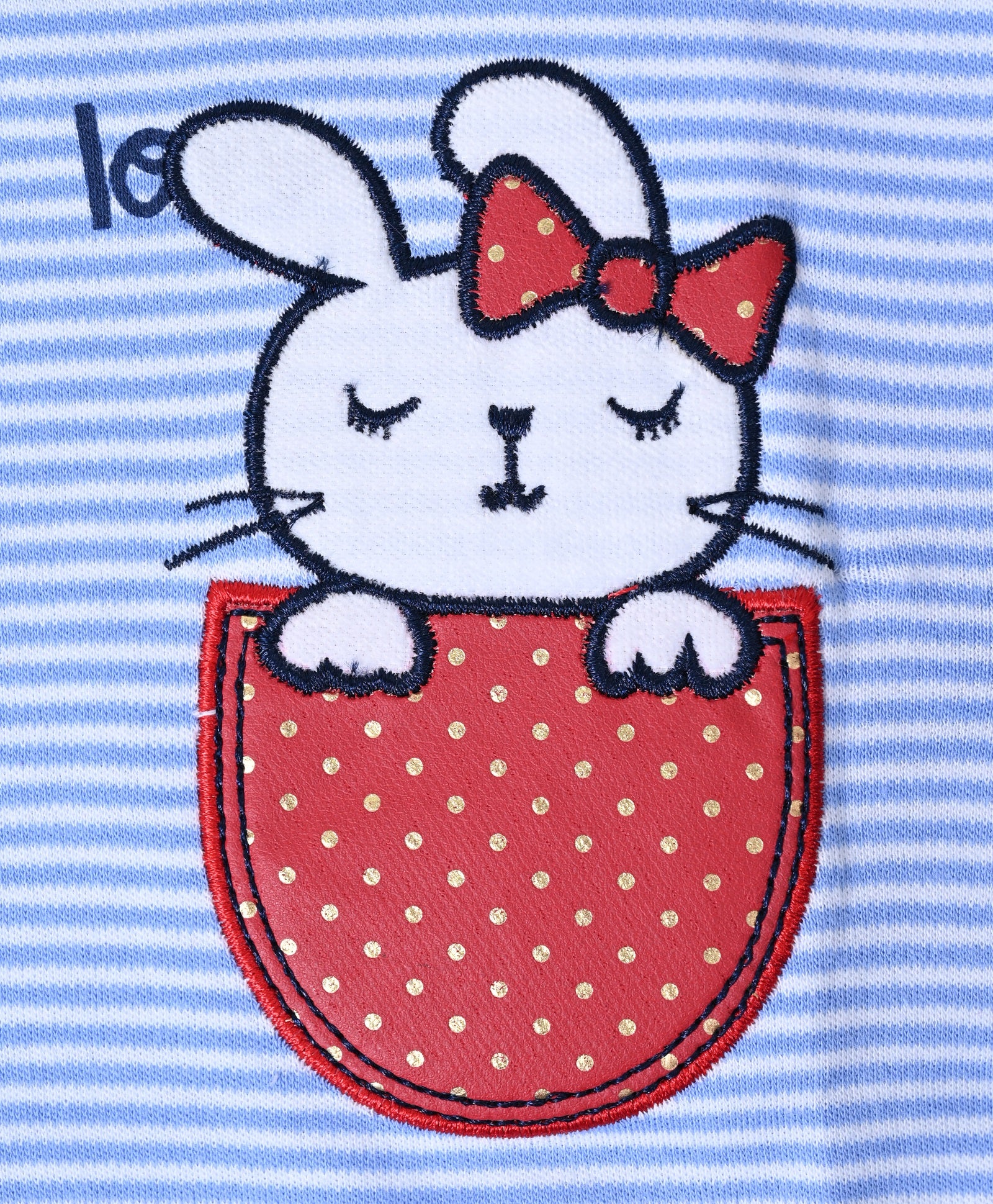 Girls Embroidered Tee with Denim Pleated Skirt