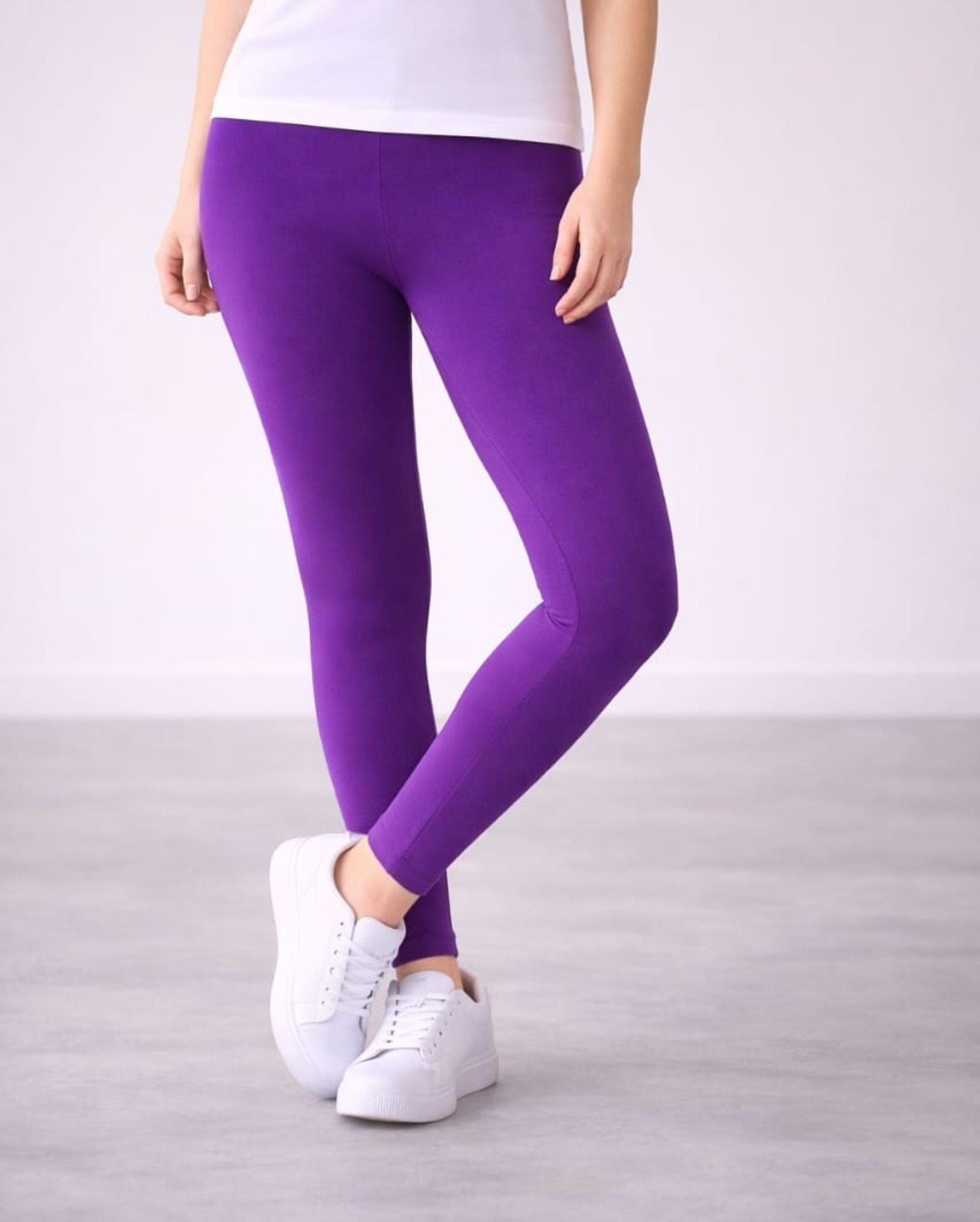 Cotton Lycra Knit Full Length Leggings Pack of 5 - MulticolorB