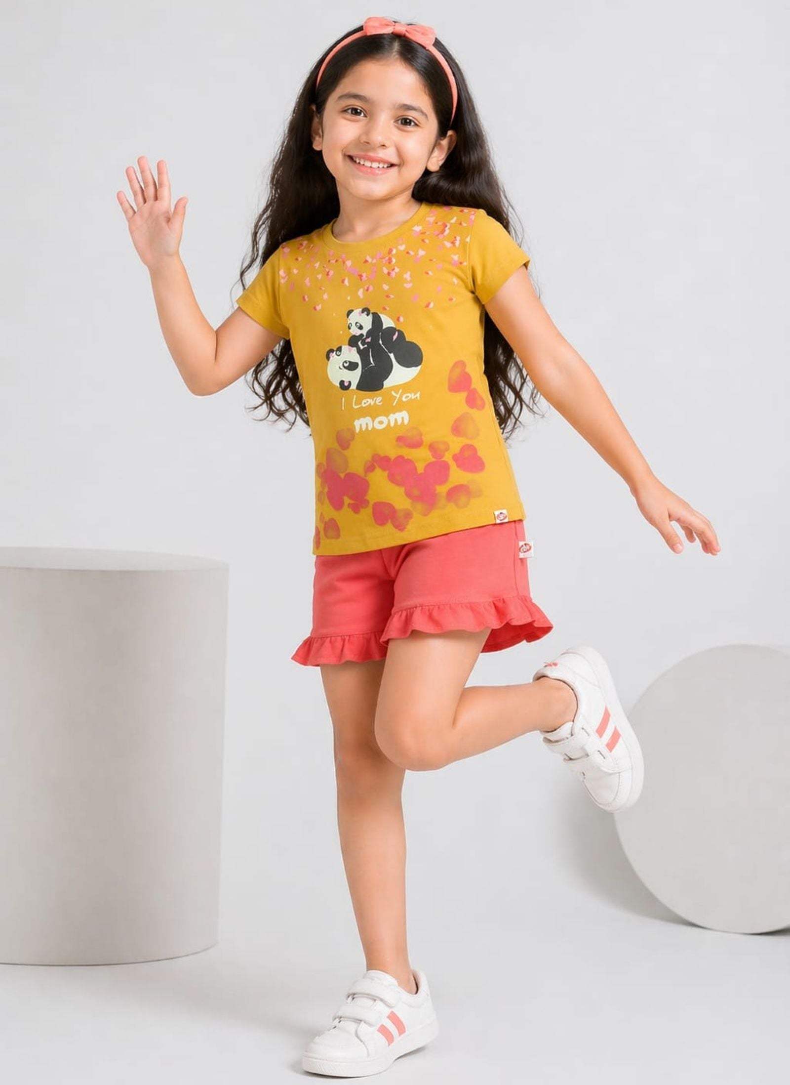 Girls Glow in Dark Printed Tee with Shorts
