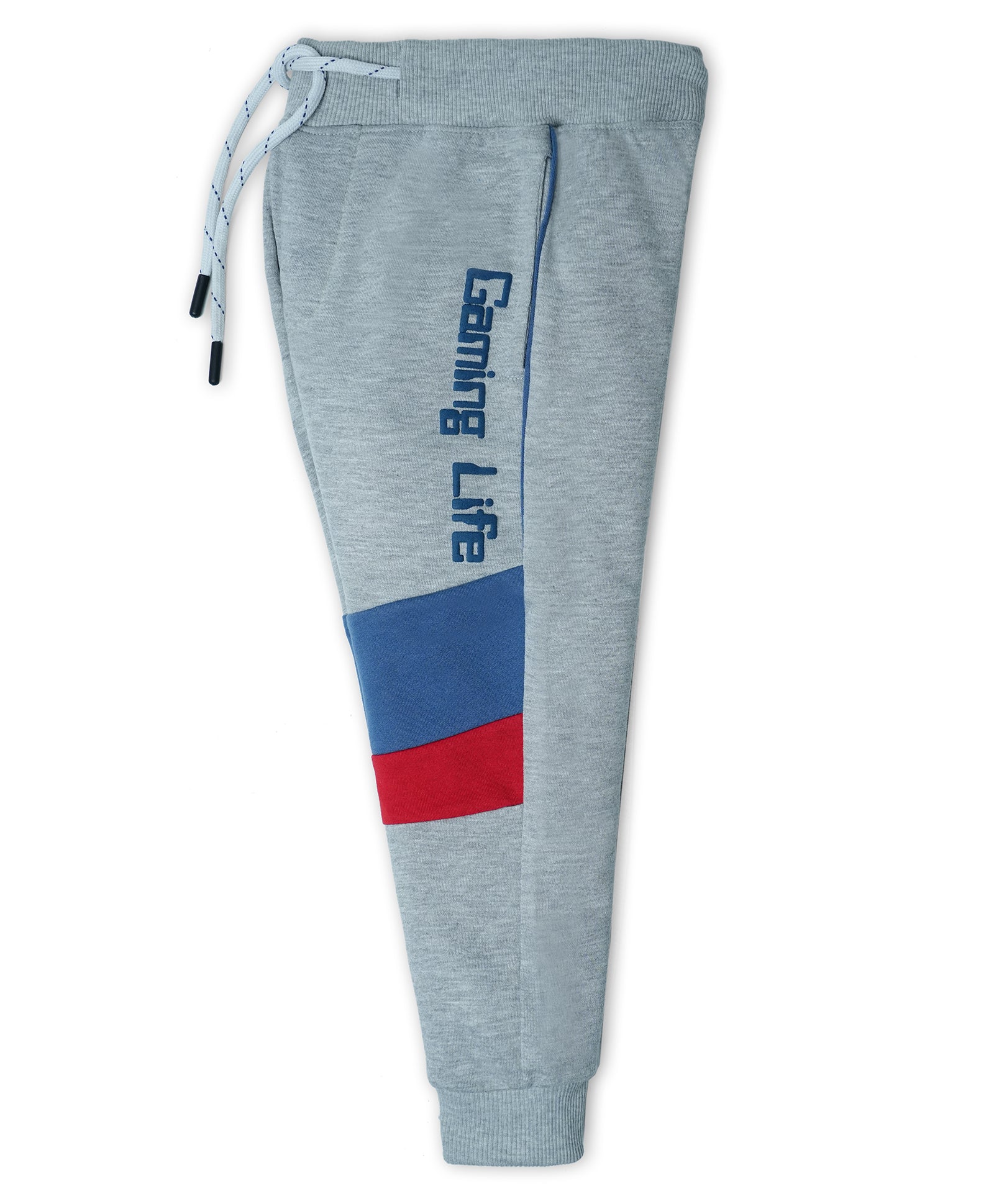 Cotton Loopknit Full Length Fancy Pattern Gaming Life Printed Joggers - Grey