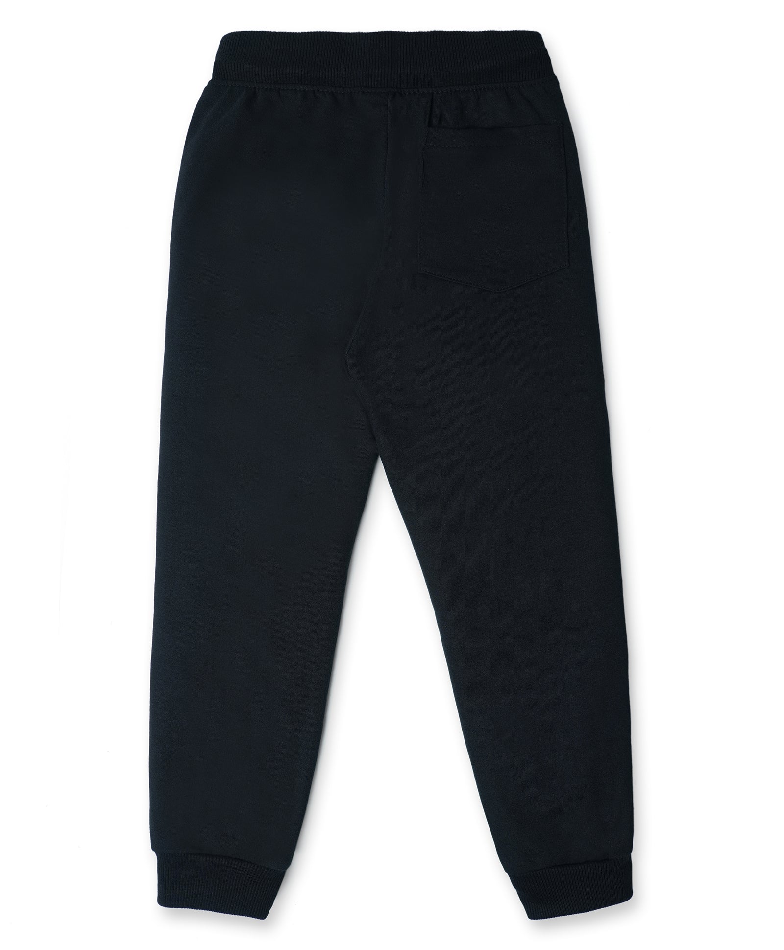 Cotton Looper Full Length Little Genius Printed Joggers - Black
