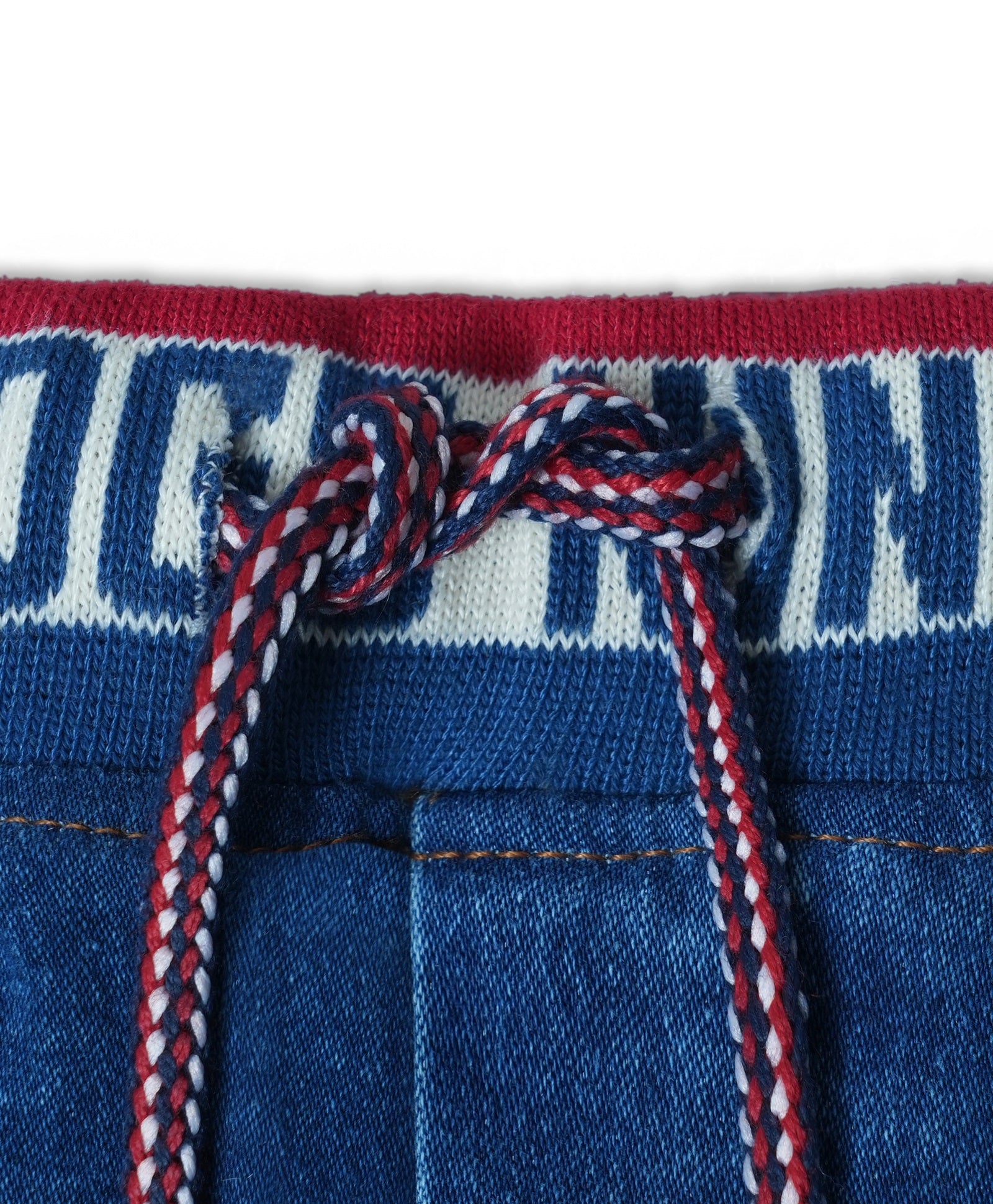 Stretchable Denim Jeans with Little Monster Patch and Rib