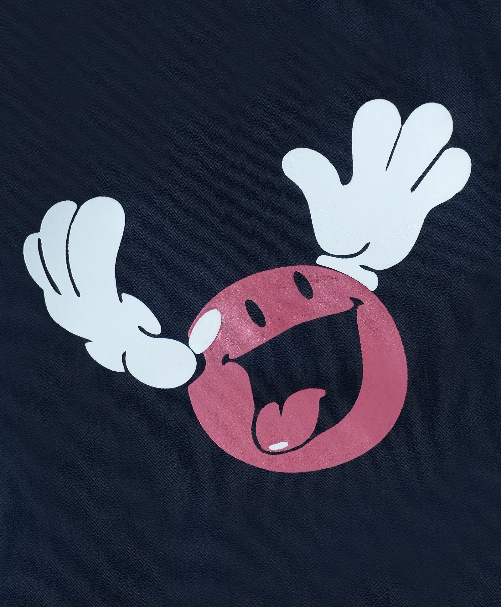 Stretchable Cotton Jeans with Smiley Print and Rib