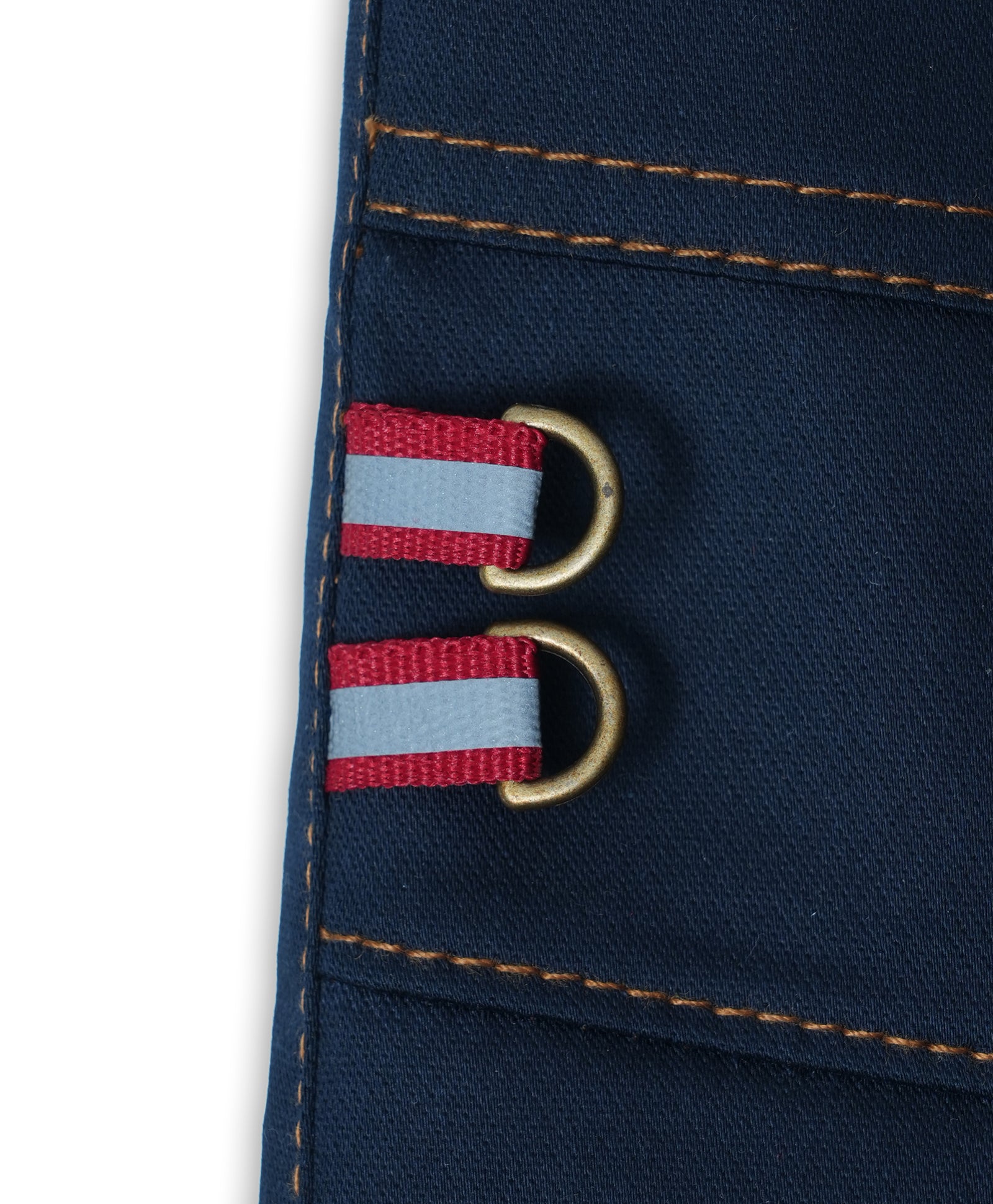 Stretchable Cotton Jeans with Reflective Strip and Rib