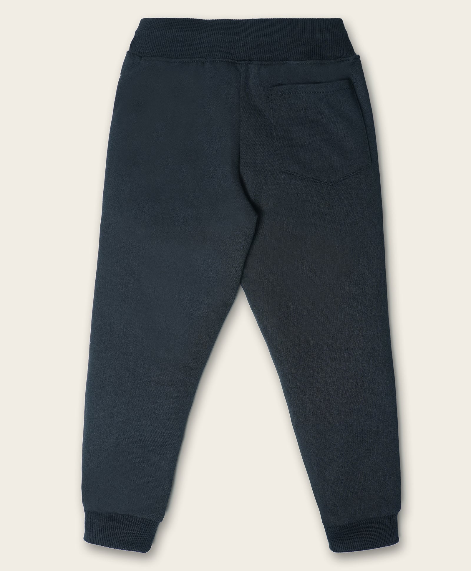 Cotton Looper Full Length Baby Giraffe Printed Joggers - Black
