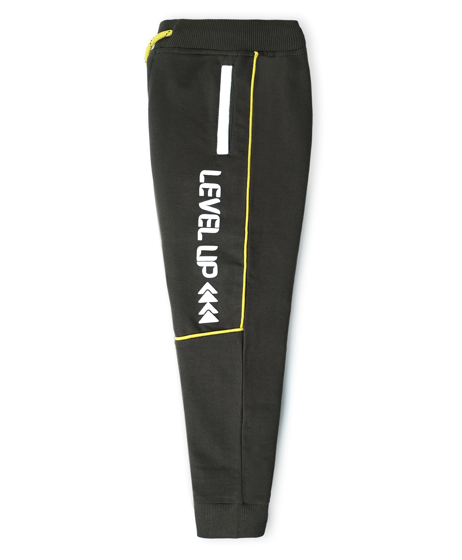 Cotton Looper Full Length Fancy Pocket LevelUp Printed Joggers - Olive