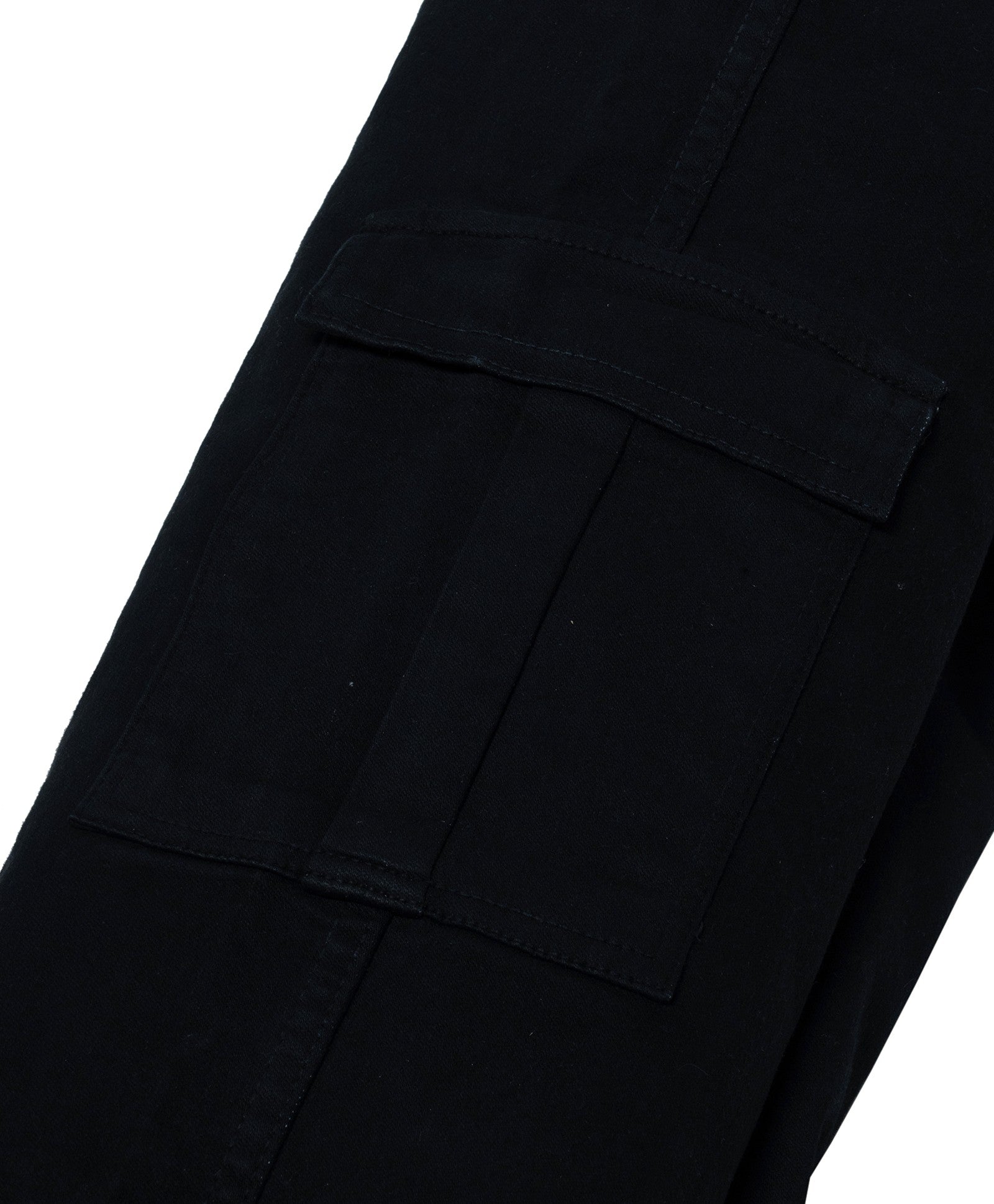 Cotton Denim Wide Leg Mid Rise Stretchable Jeans - Black