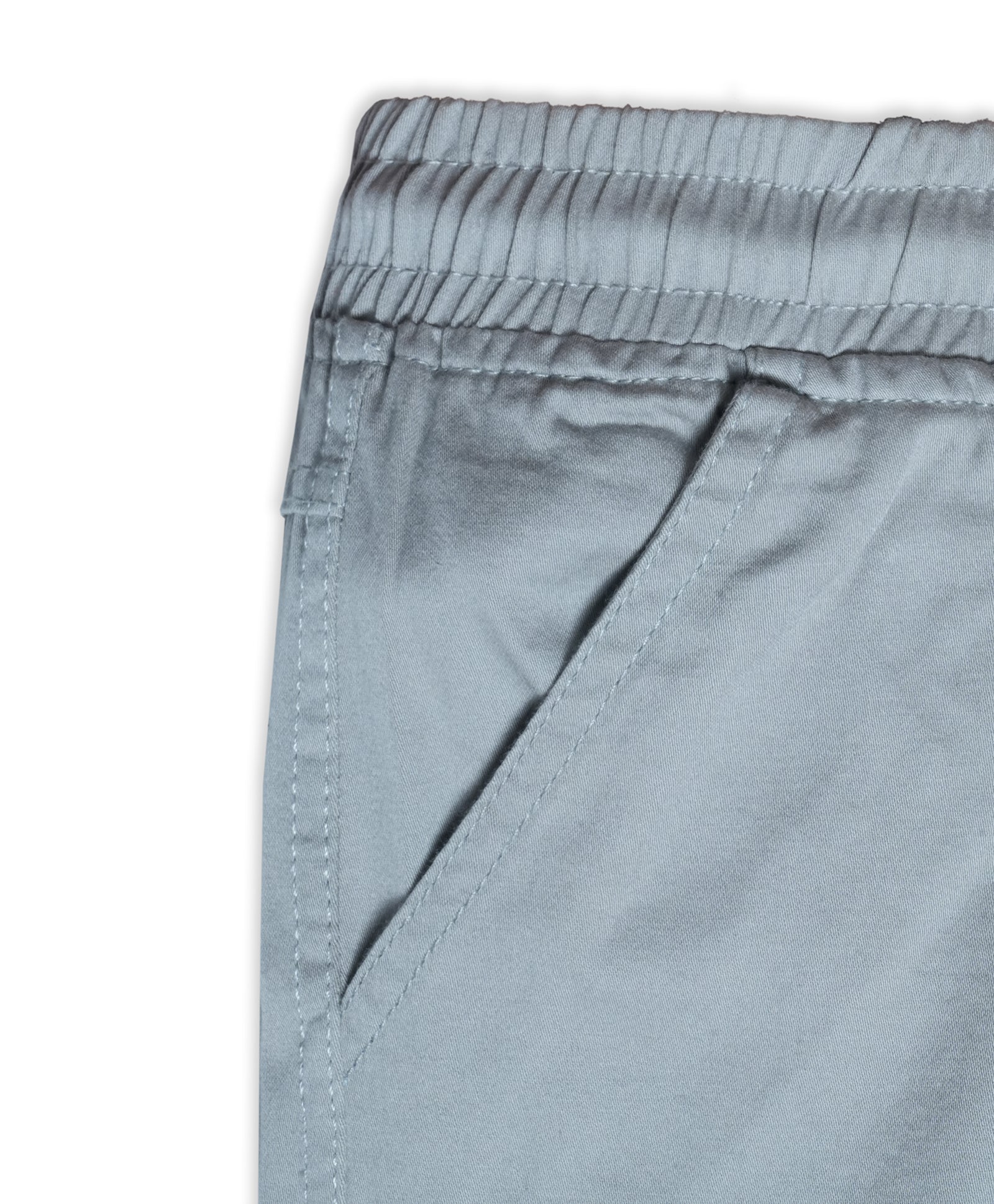 Cotton Woven Cargo Pants with Side Pockets - Ash Grey